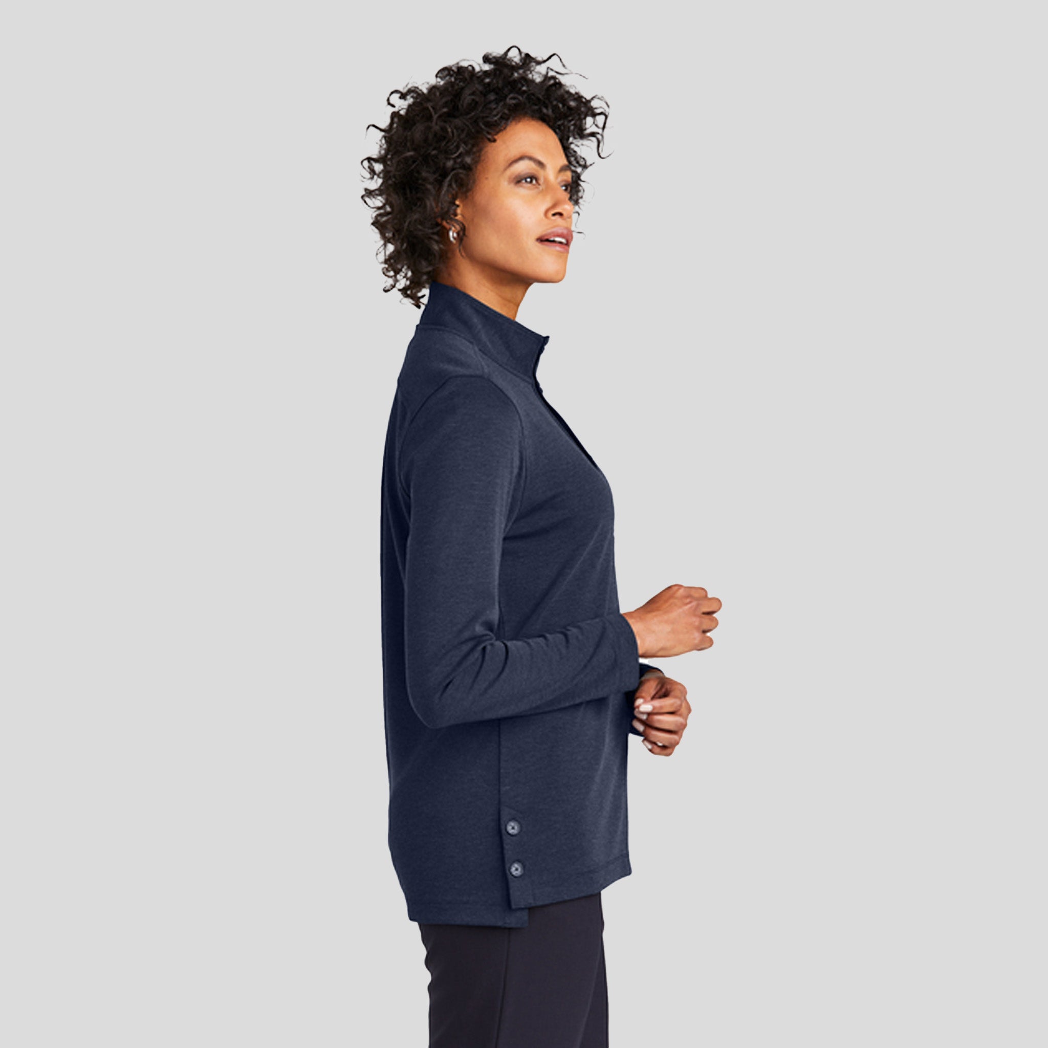 Women’s Mid-Layer Stretch 1/2-Button | Navy Blazer Heather