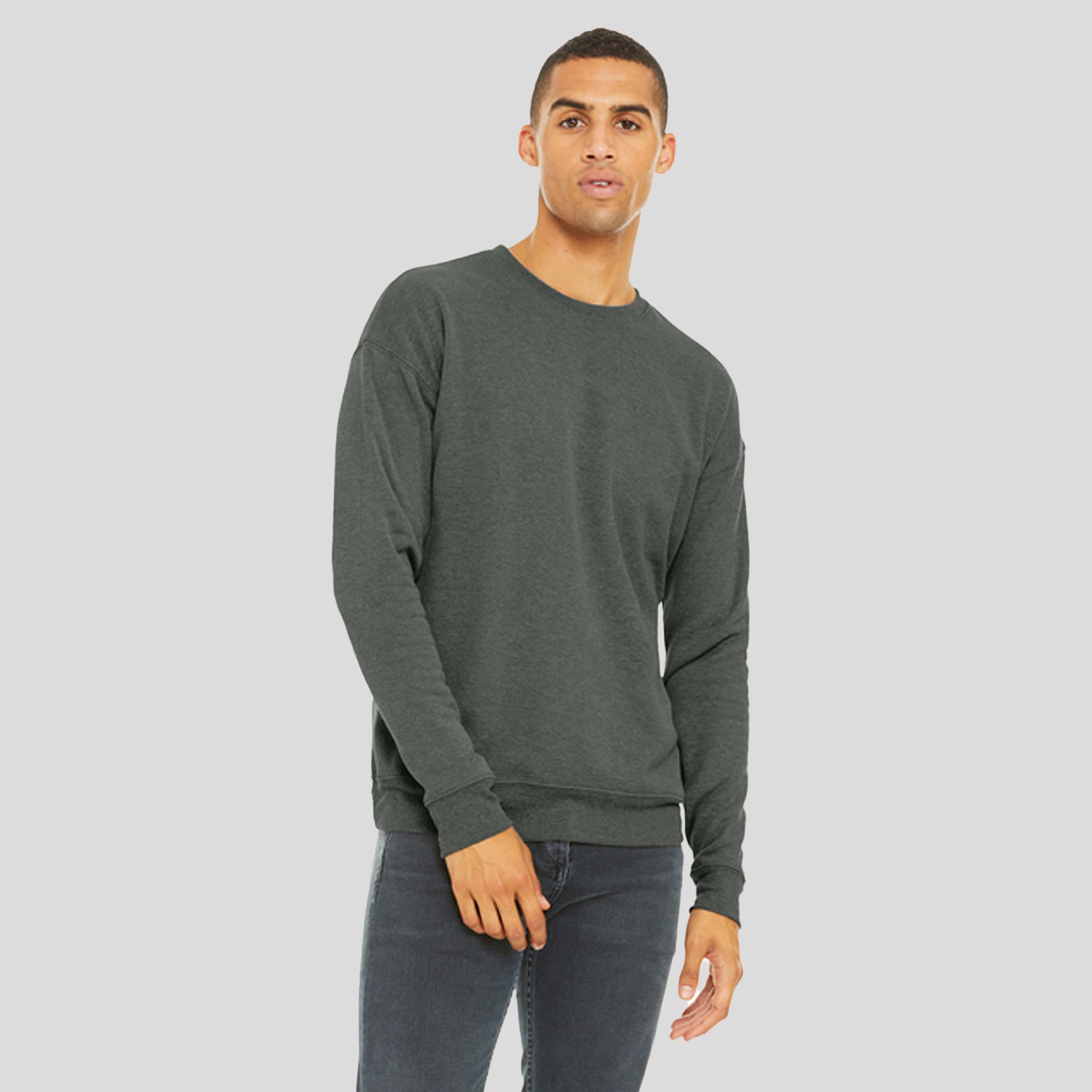 Unisex Sponge Fleece Drop Shoulder Sweatshirt | Deep Heather