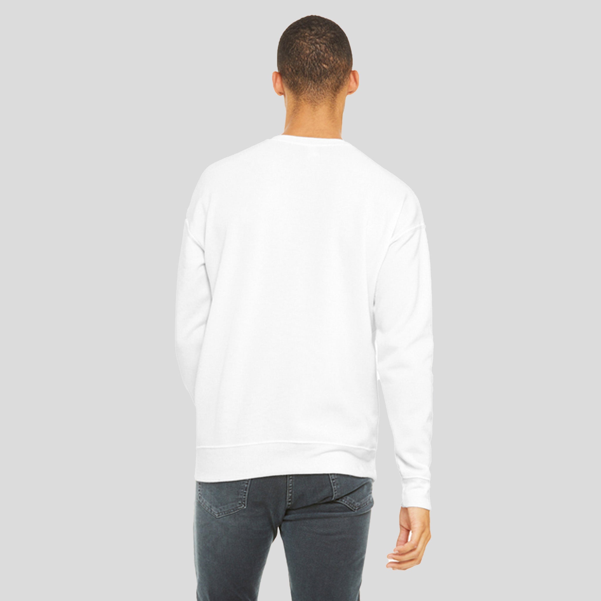 Unisex Sponge Fleece Drop Shoulder Sweatshirt | White
