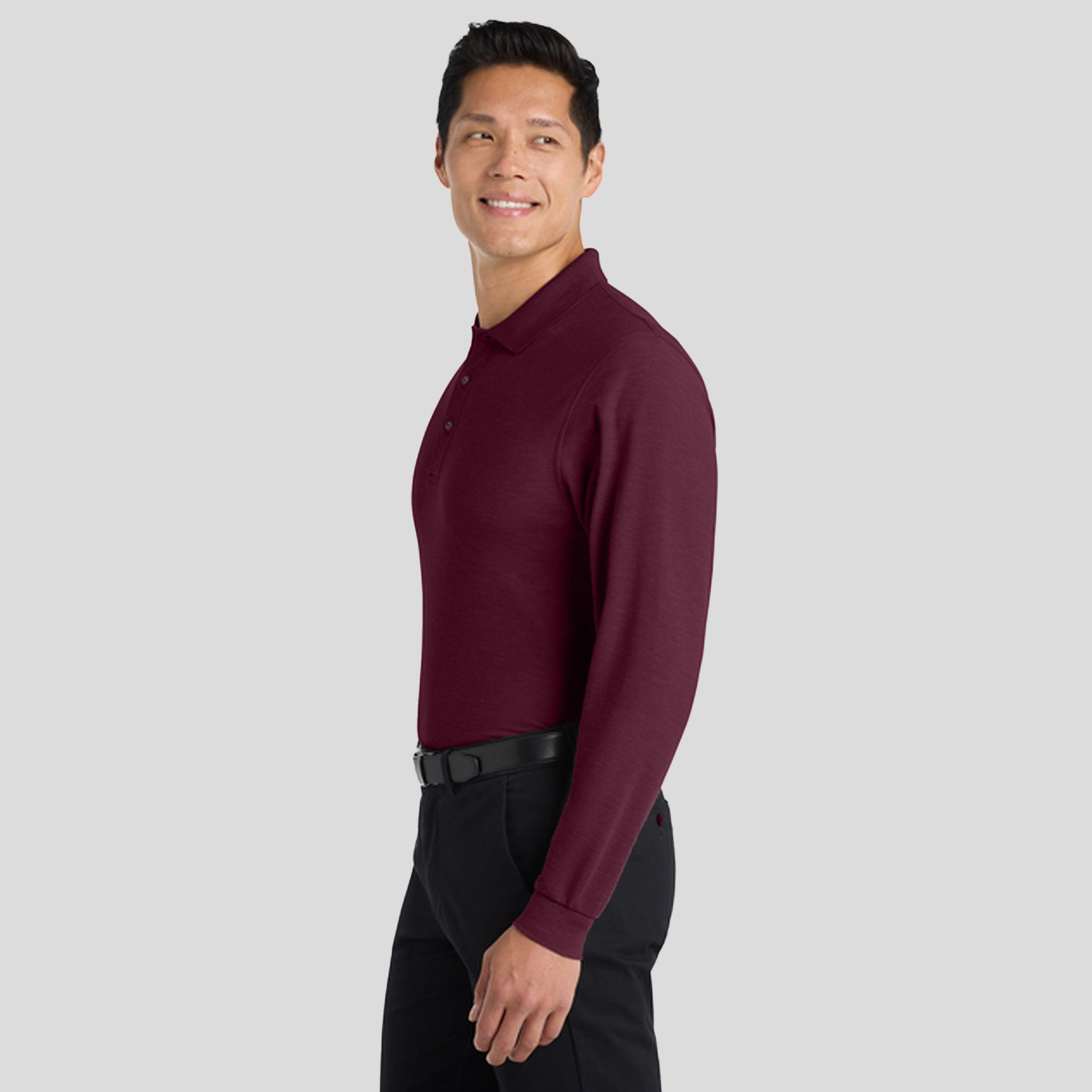 Silk Touch™ Long Sleeve Polo | Burgundy
