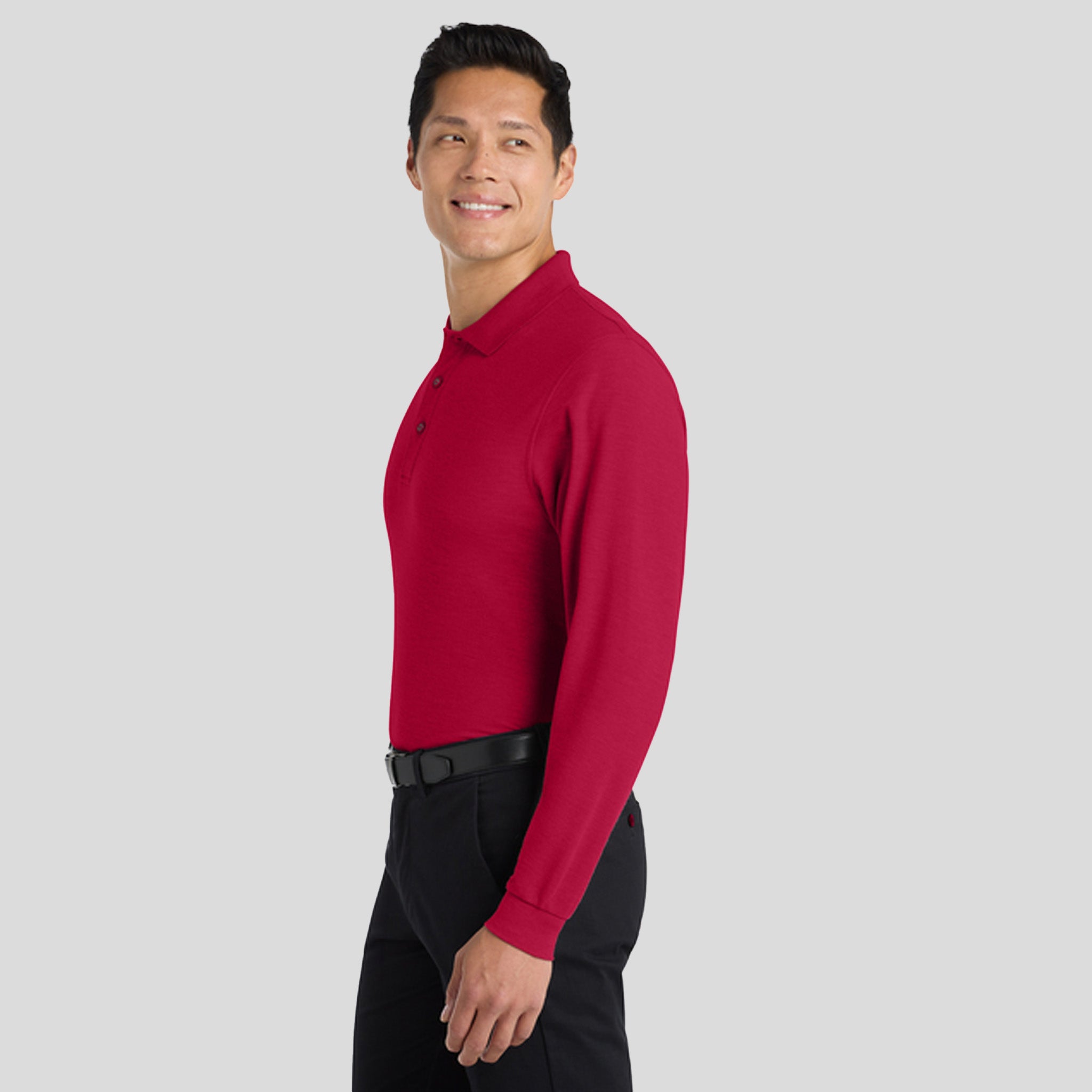 Silk Touch™ Long Sleeve Polo | Red