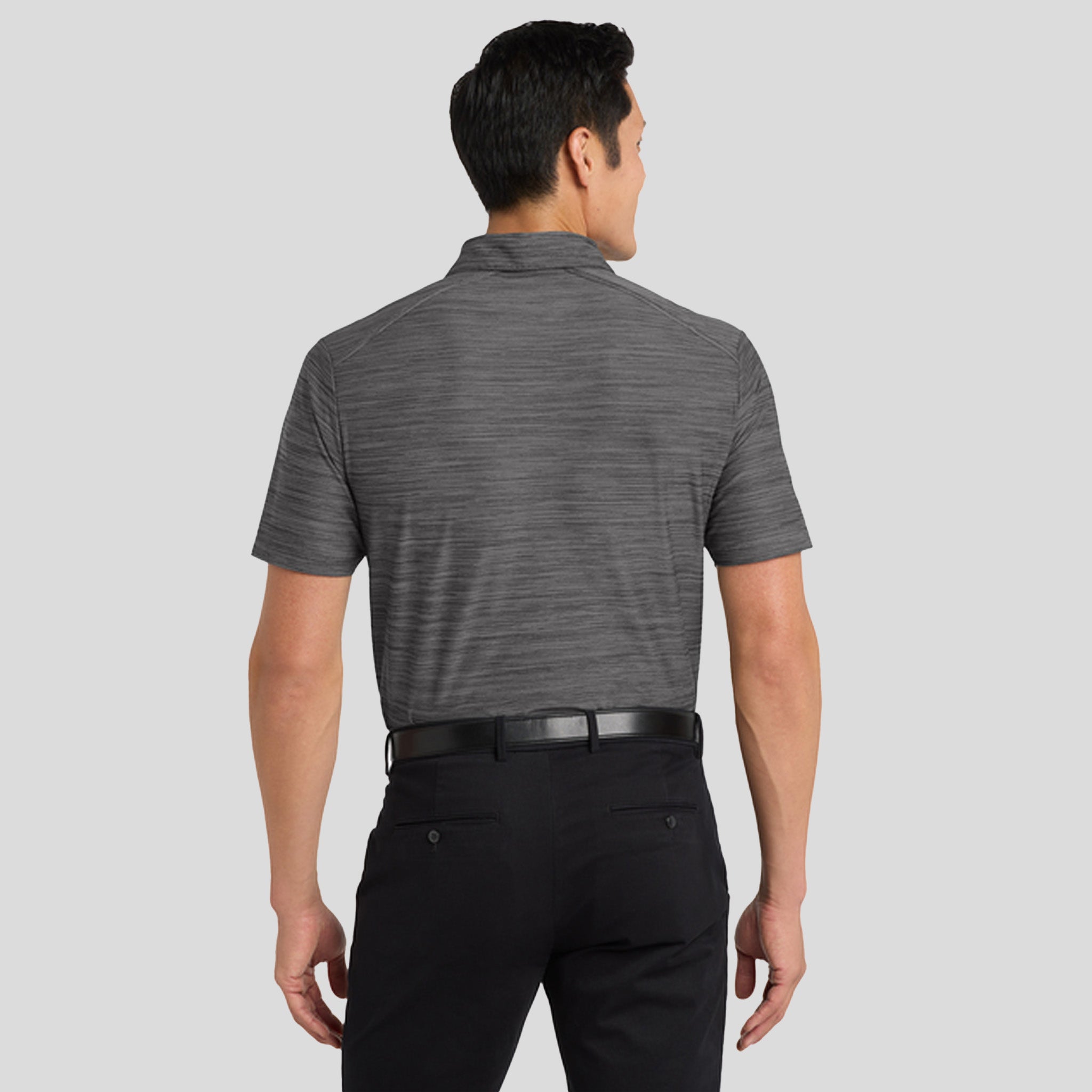 Stretch Heather Polo | Black/Thunder Grey