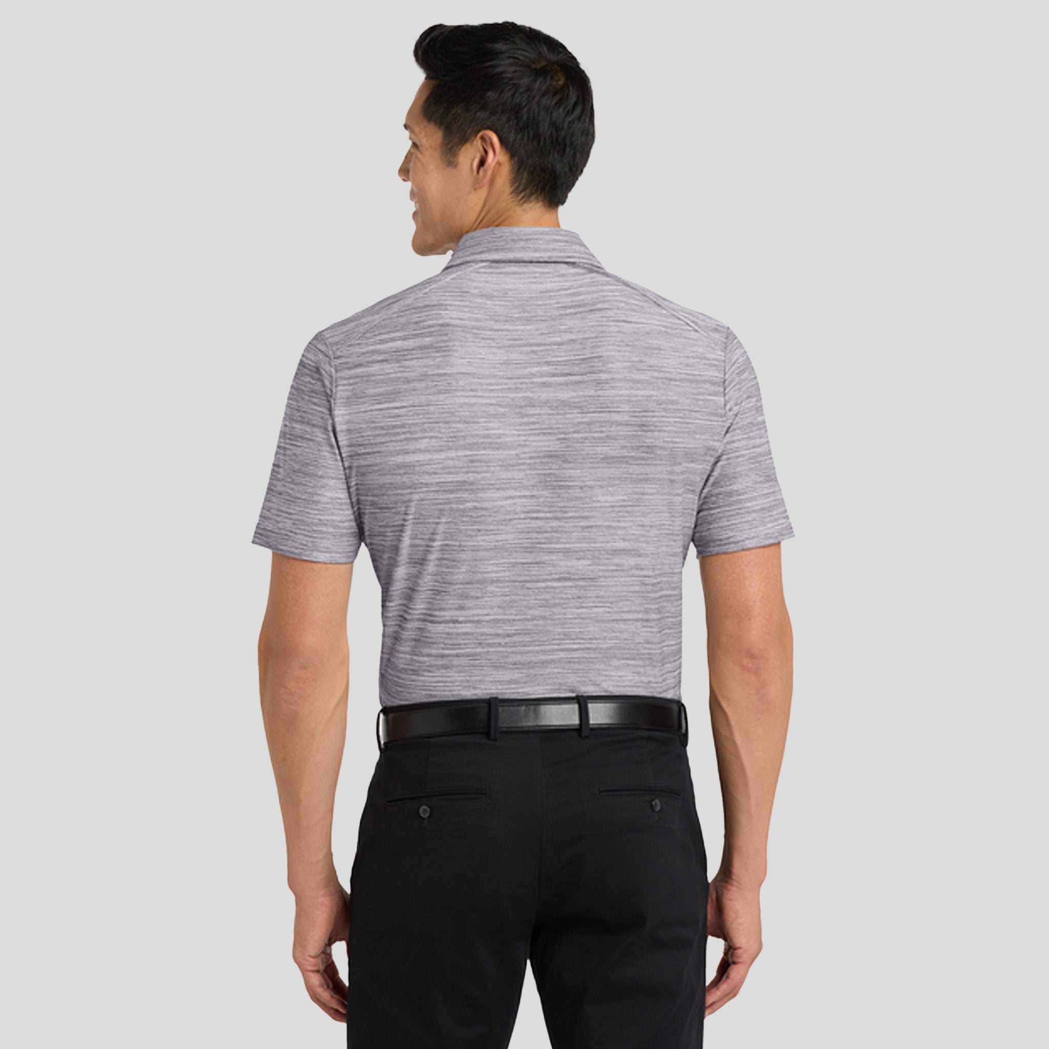 Stretch Heather Polo | Graphite/White