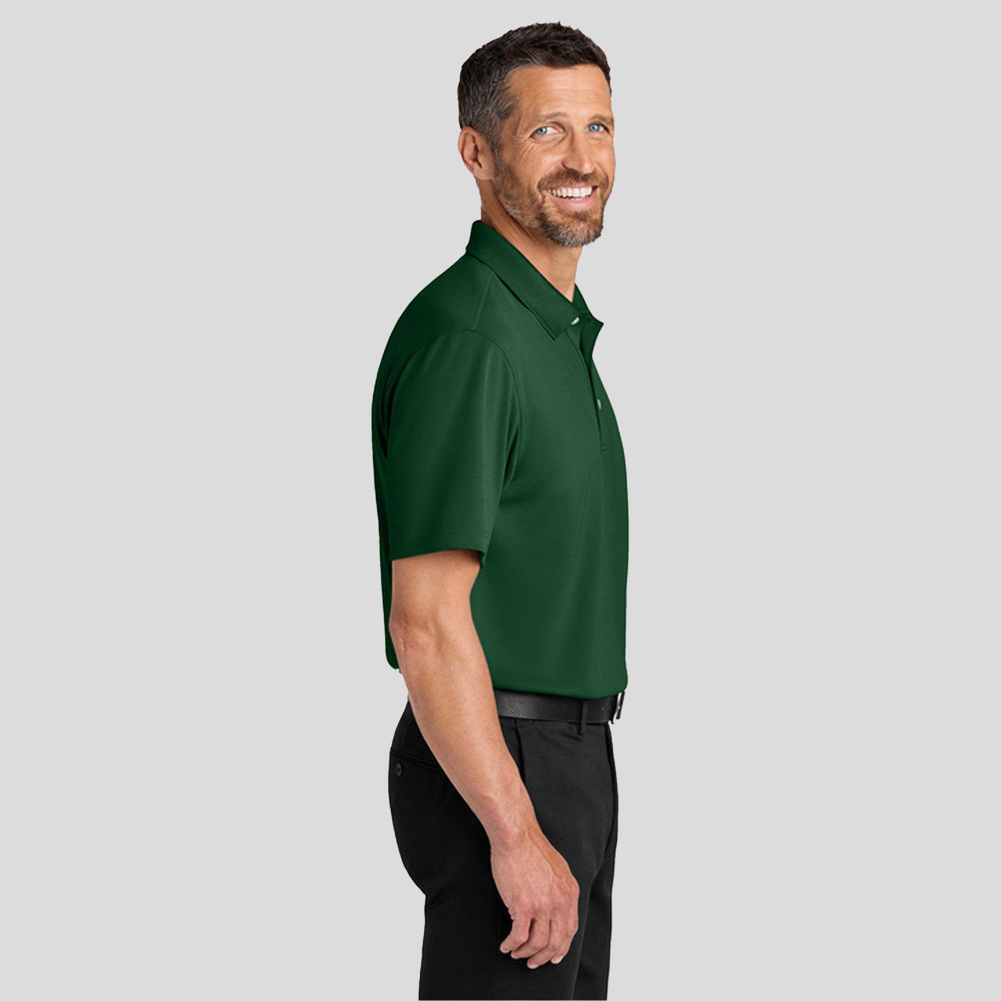 Men's Dry Zone® Stain-Release Grid Polo | Hunter Green
