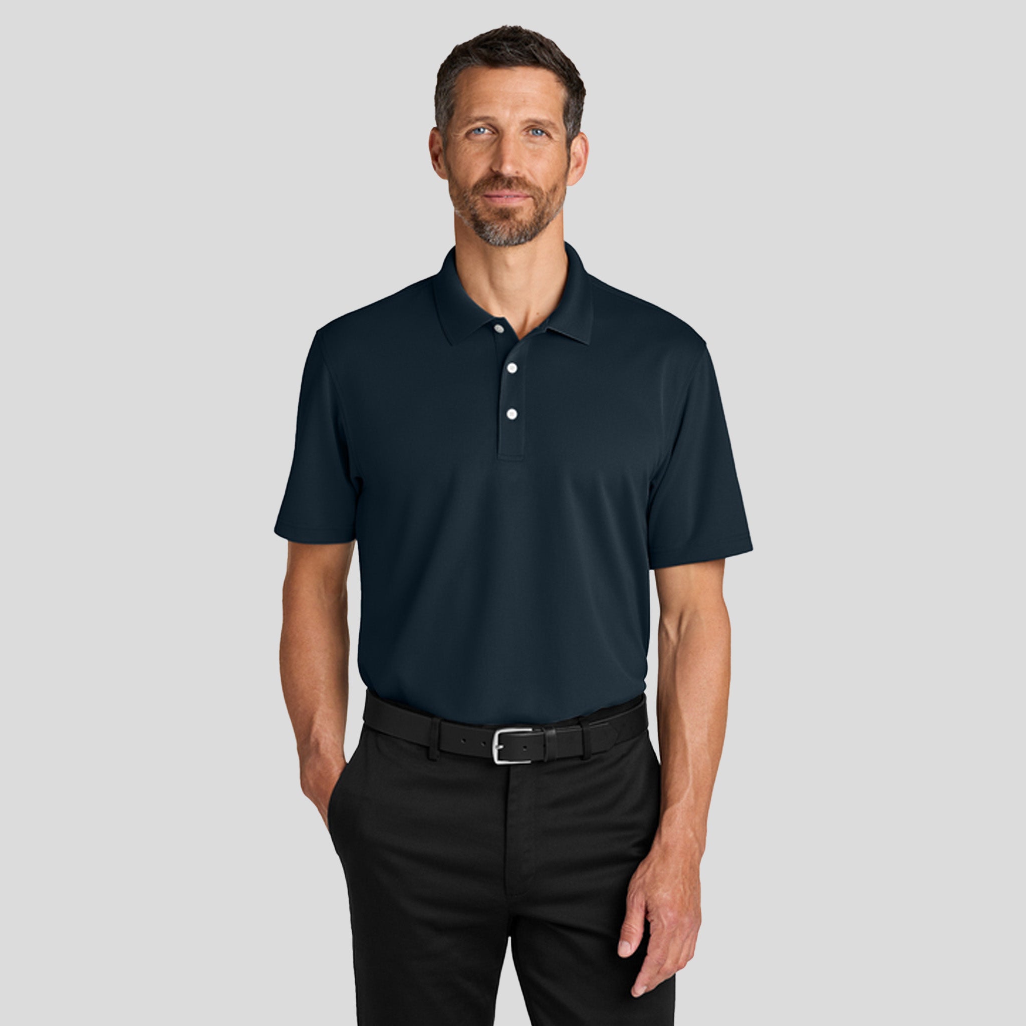 Men's Dry Zone® Stain-Release Grid Polo | Night Navy