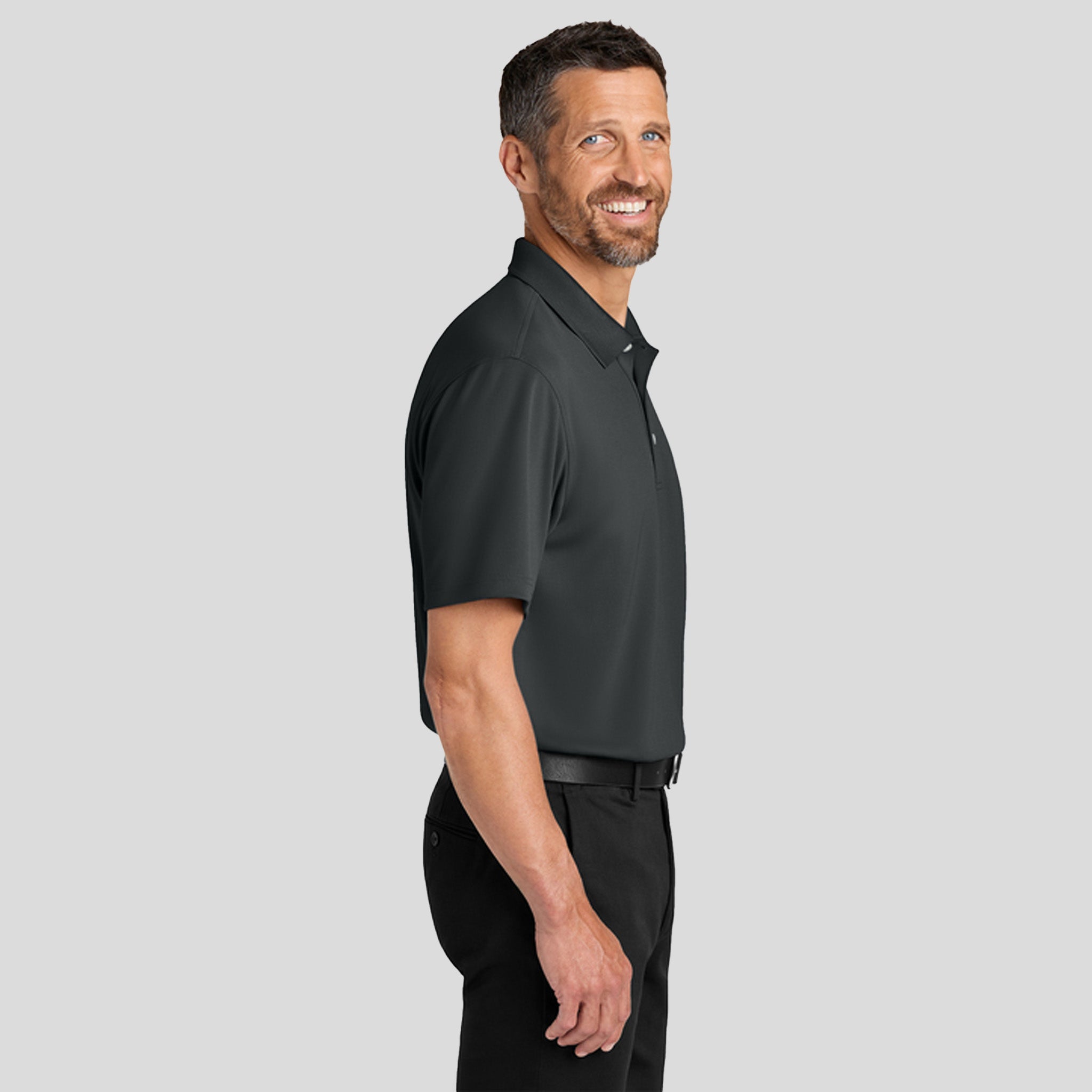 Men's Dry Zone® Stain-Release Grid Polo | Seal Grey