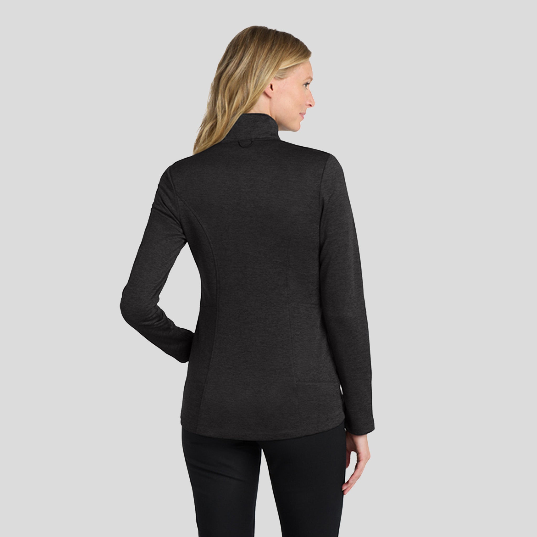 Women's Collective Striated Fleece Jacket | Deep Black Heather
