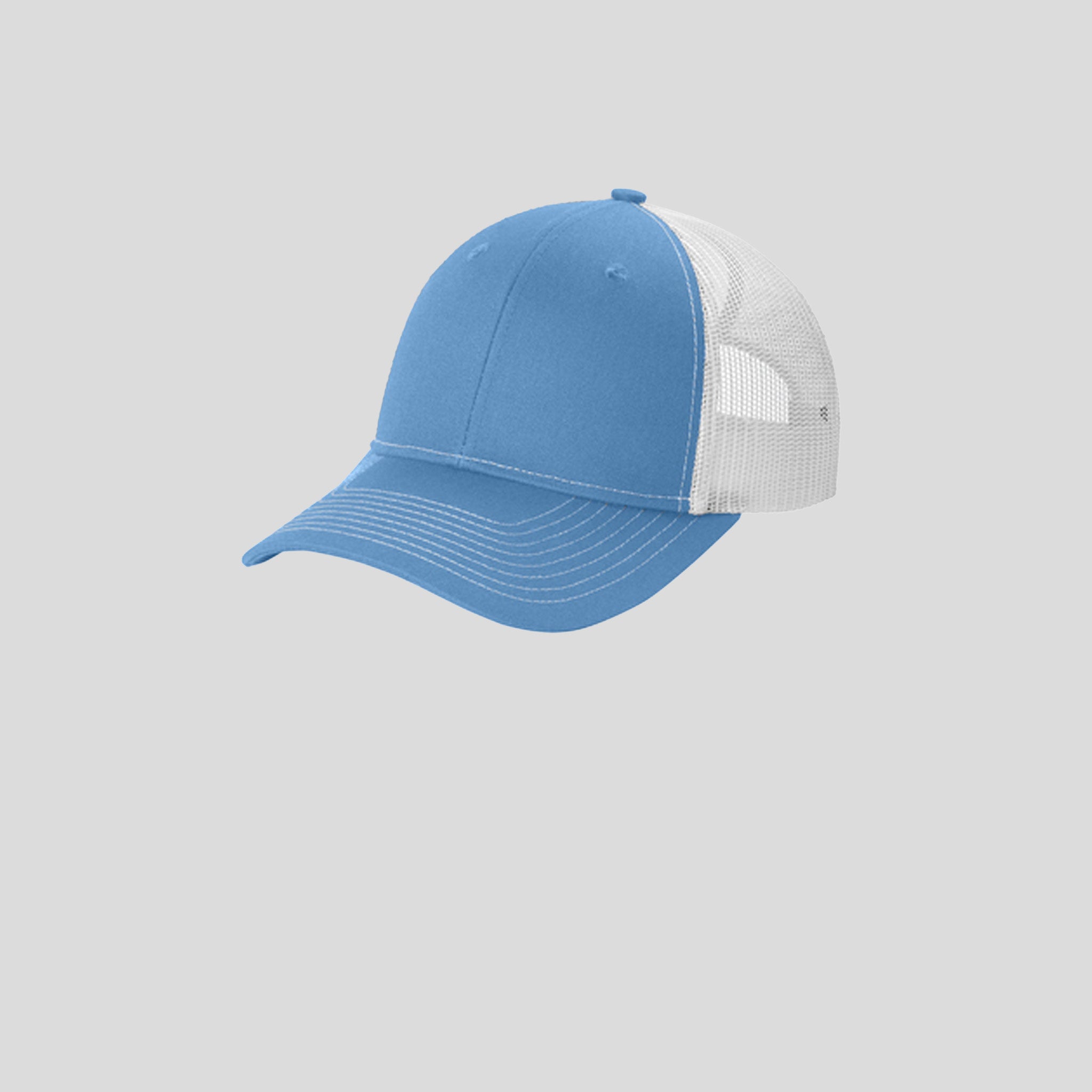Snapback Ponytail Trucker Cap | Carolina Blue/White