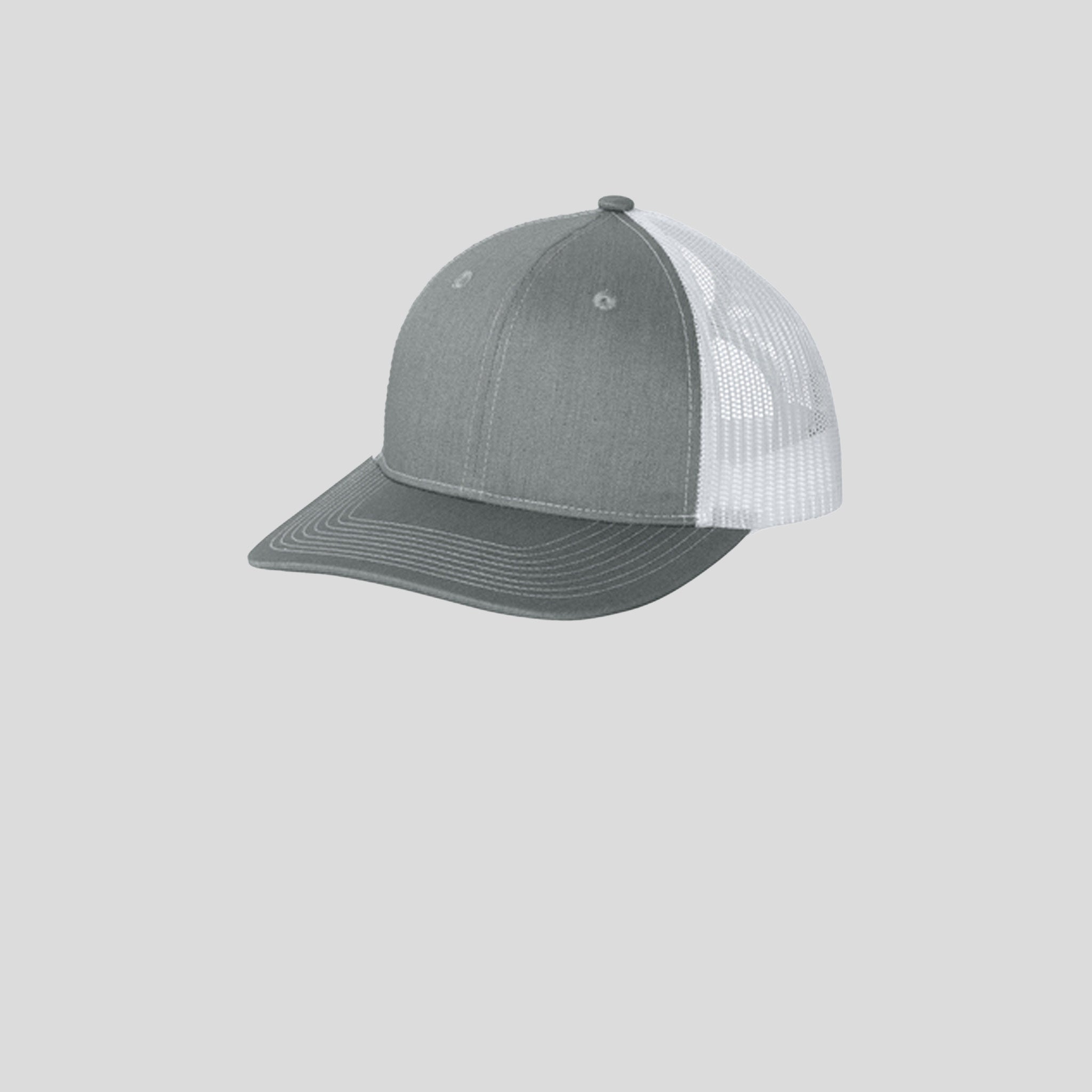 Snapback Ponytail Trucker Cap | Heather Grey/White