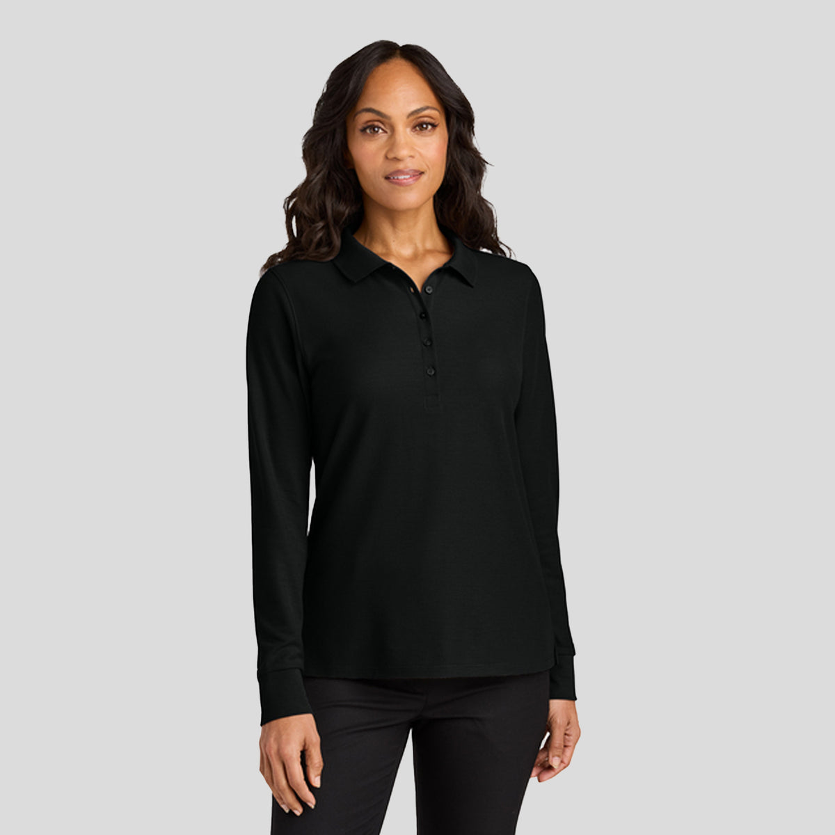 Women’s Wearever Signature Pique Long Sleeve Polo | Deep Black
