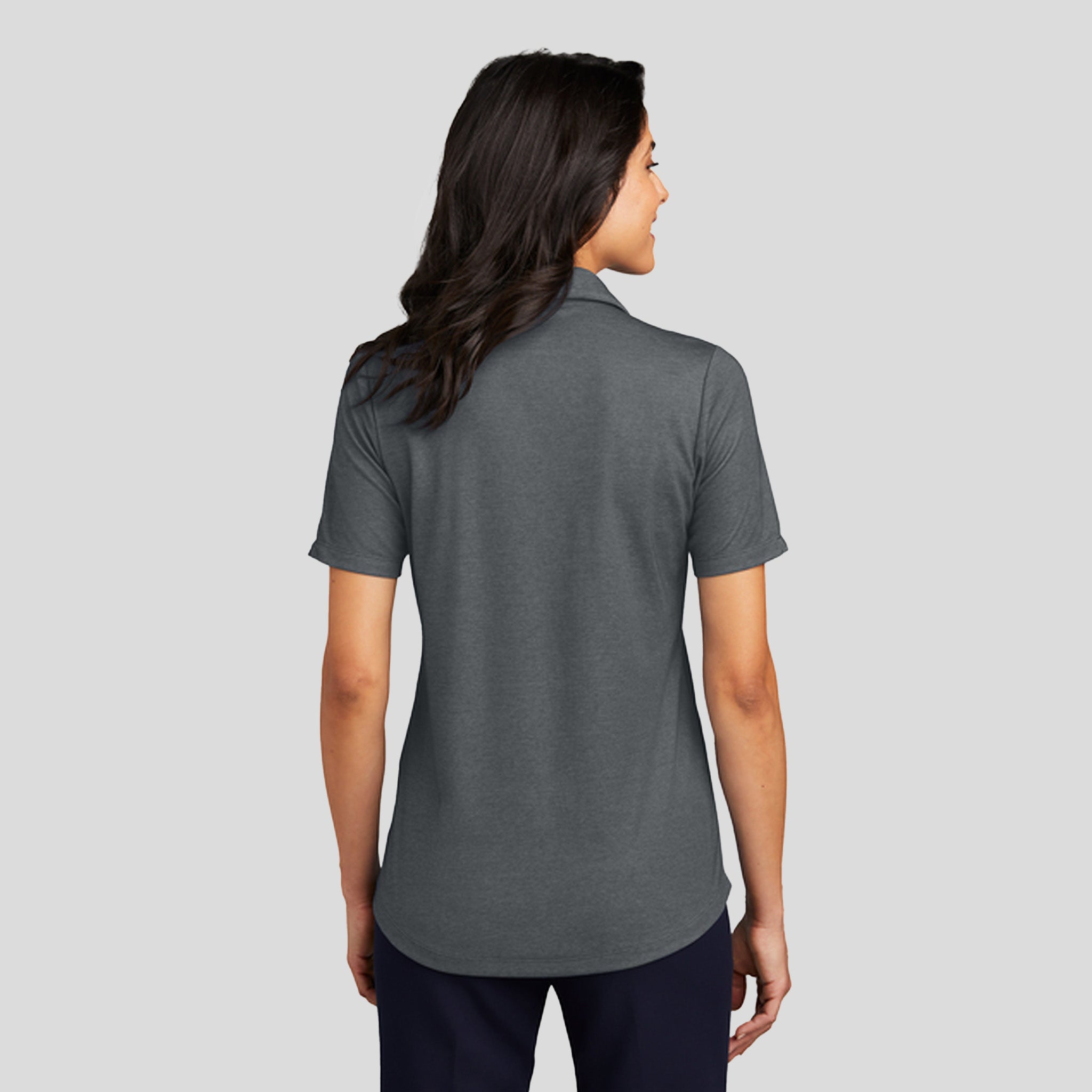 Women's Fine Pique Blend Polo | Charcoal Heather