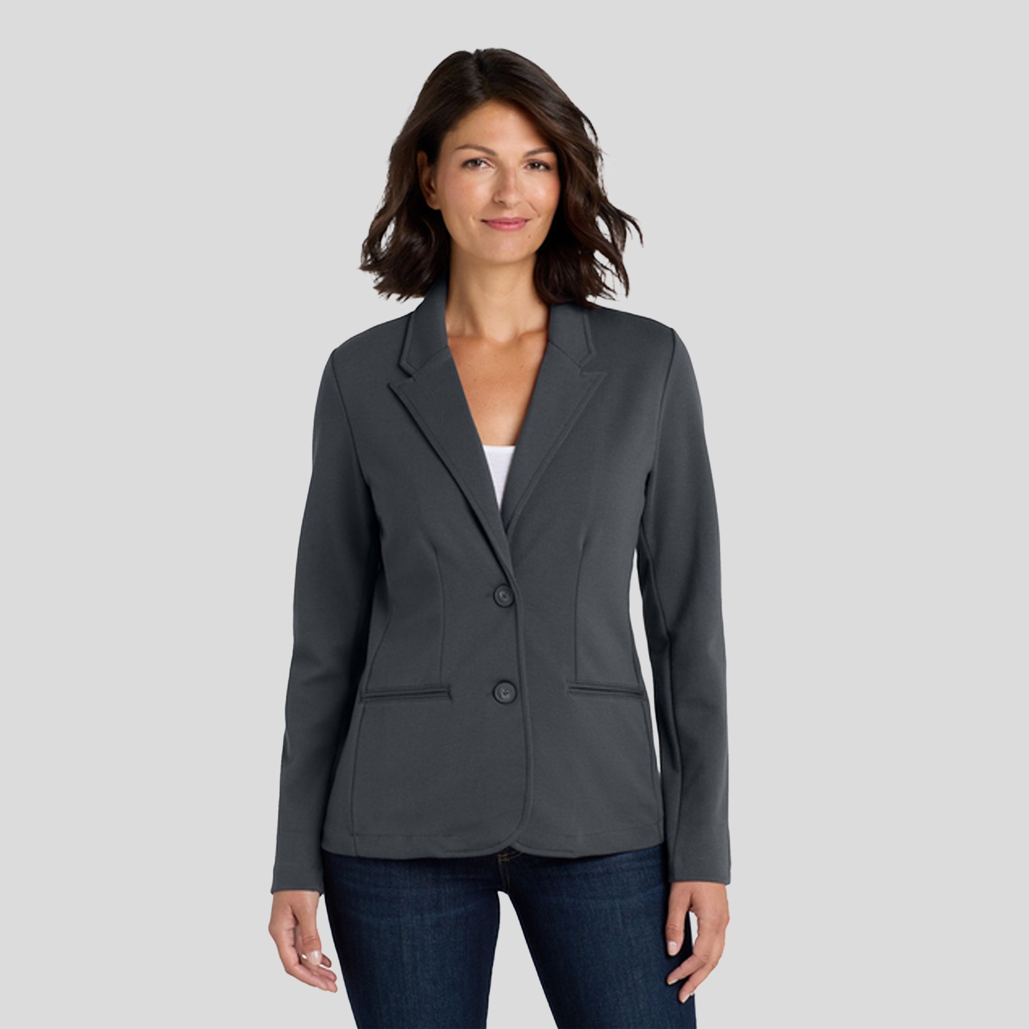 Women's Knit Blazer | Battleship Grey