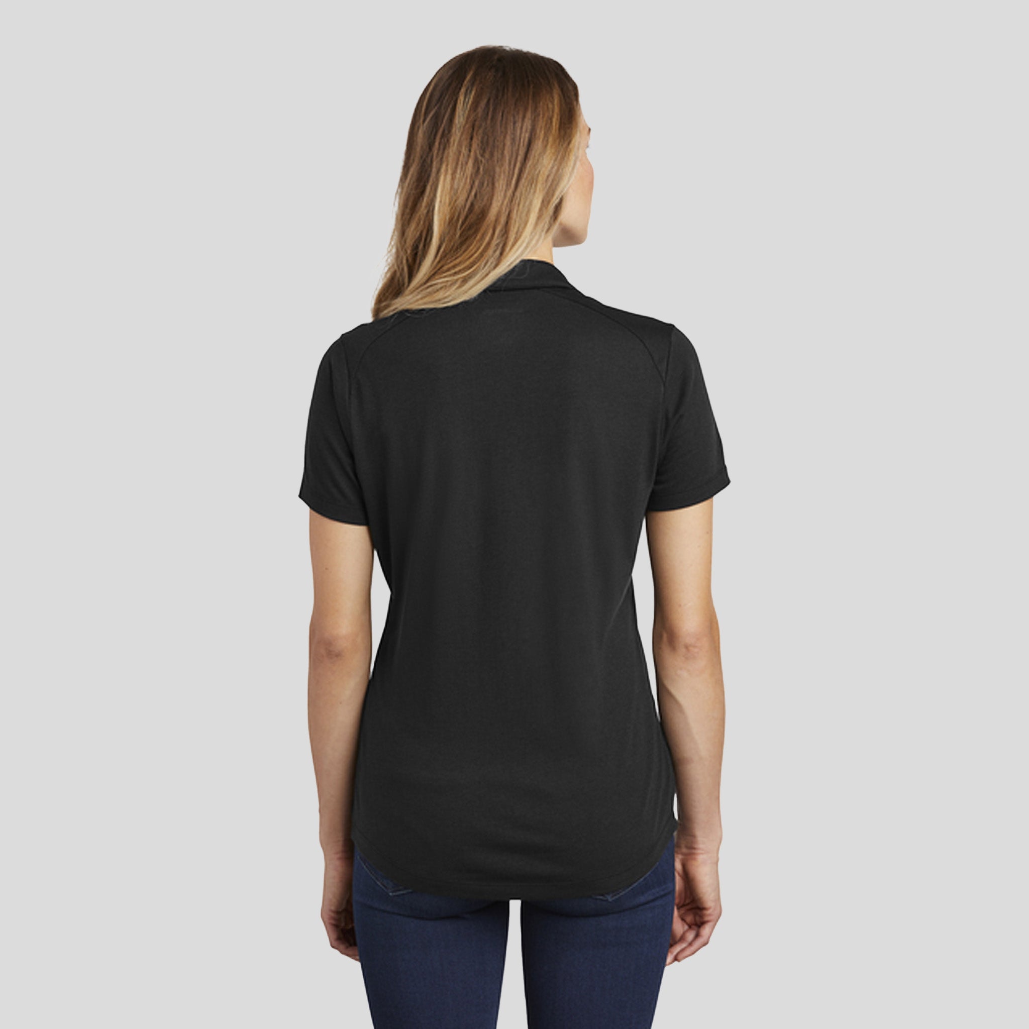 Women's PosiCharge ® Tri-Blend Wicking Polo | Black Triad Solid