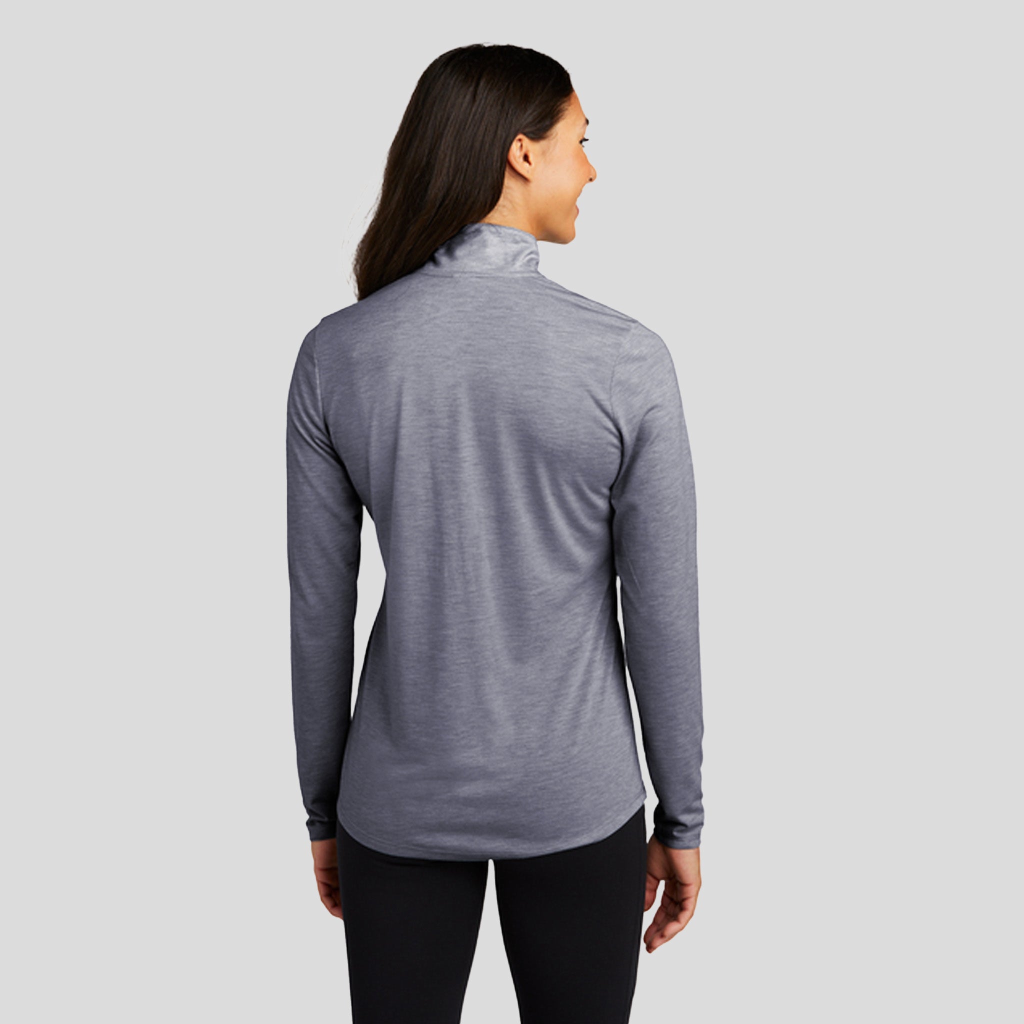 Women's PosiCharge ® Tri-Blend Wicking 1/4-Zip Pullover | True Navy Heather