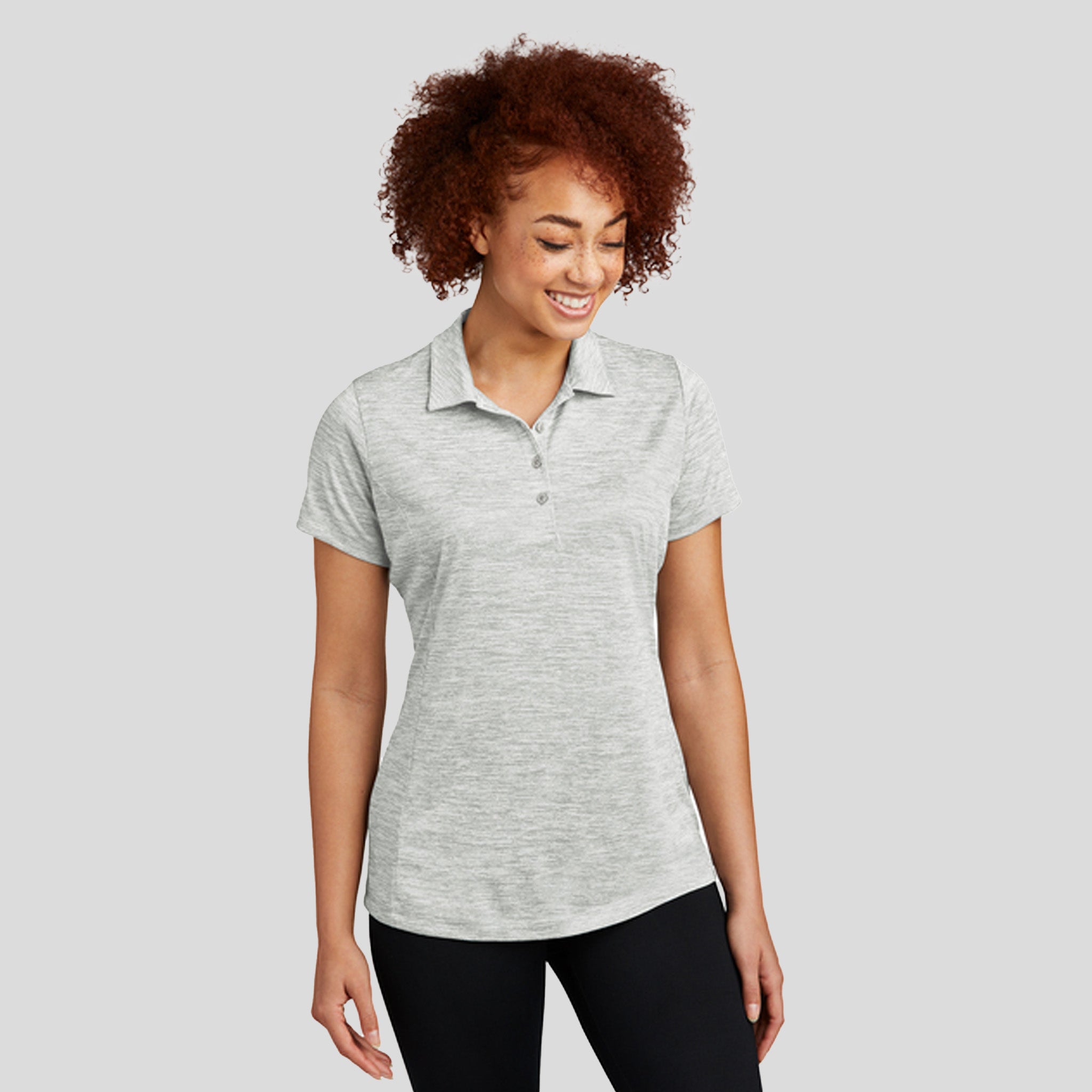 Women's PosiCharge® Electric Heather Polo | Silver Electric
