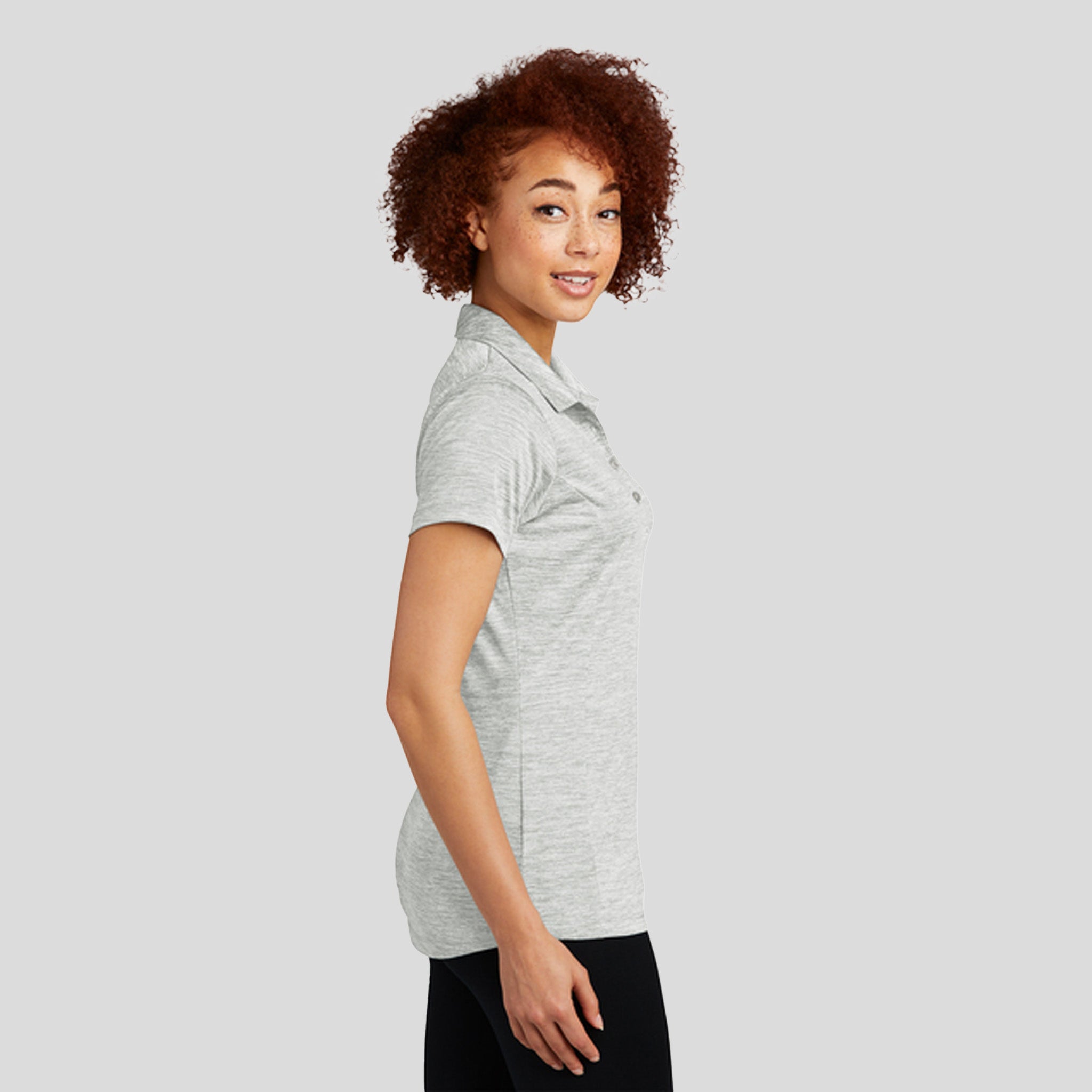 Women's PosiCharge® Electric Heather Polo | Silver Electric