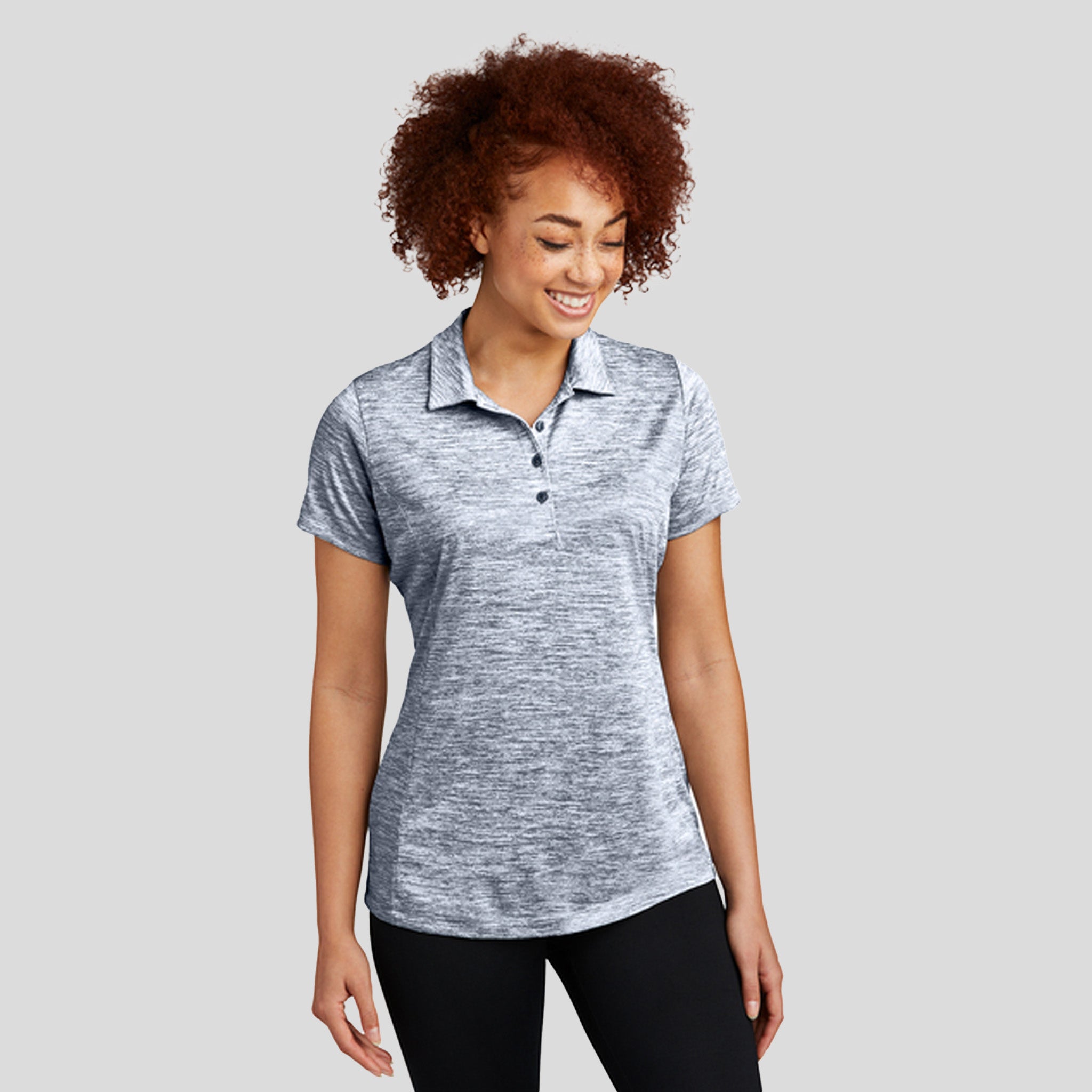 Women's PosiCharge® Electric Heather Polo | True Navy Electric