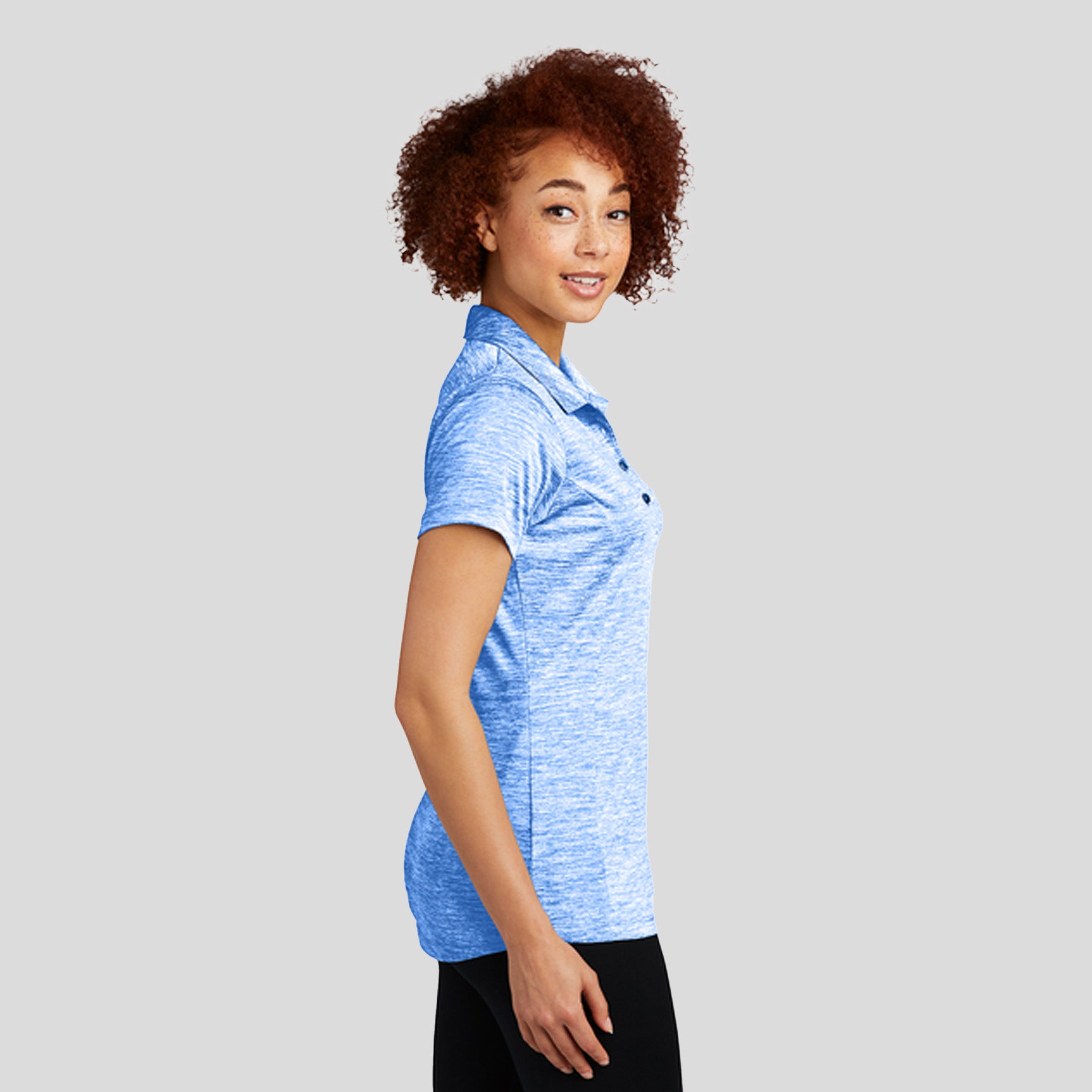 Women's PosiCharge® Electric Heather Polo | True Royal Electric