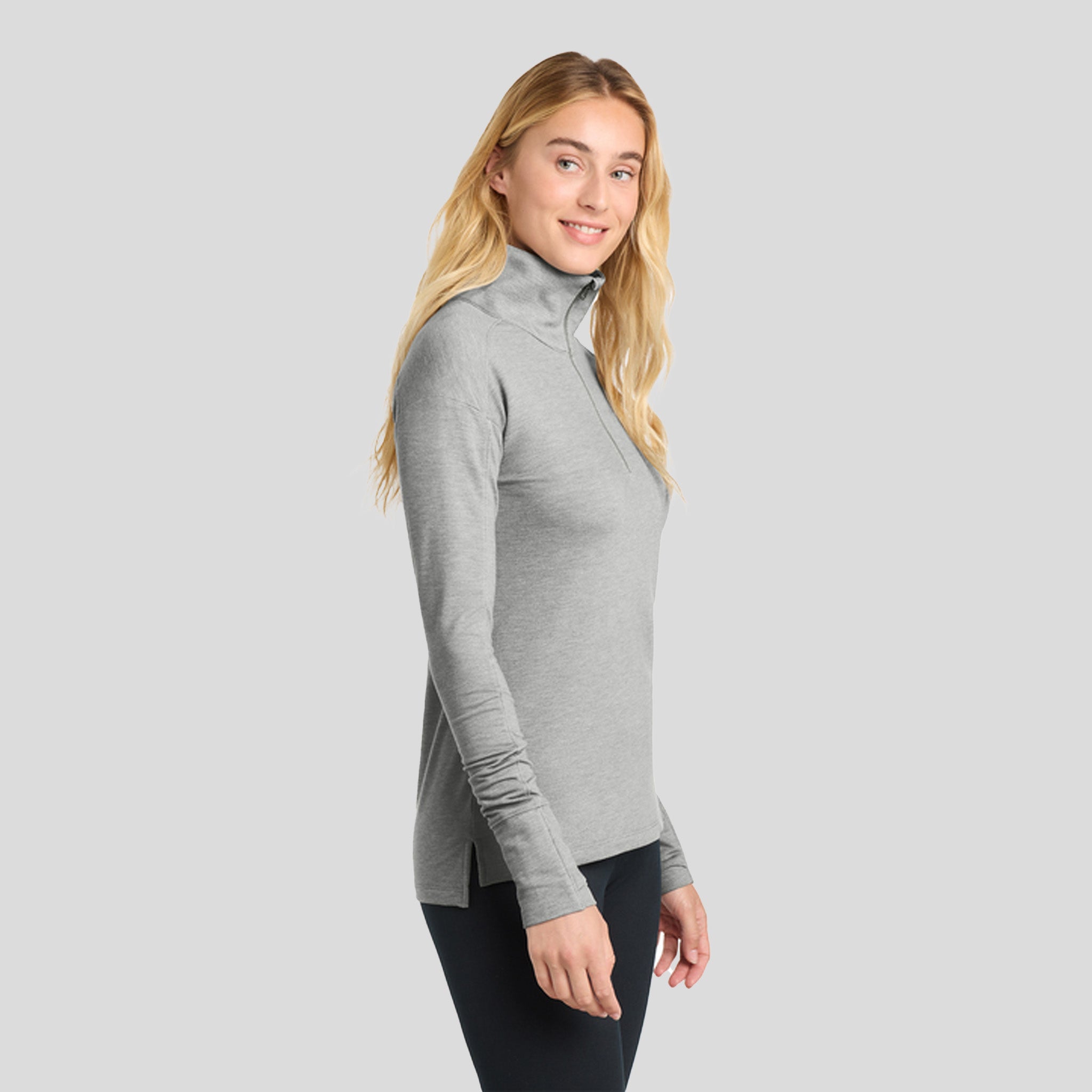 Women's Sport-Wick® Flex Fleece 1/4-Zip | Light Grey Heather