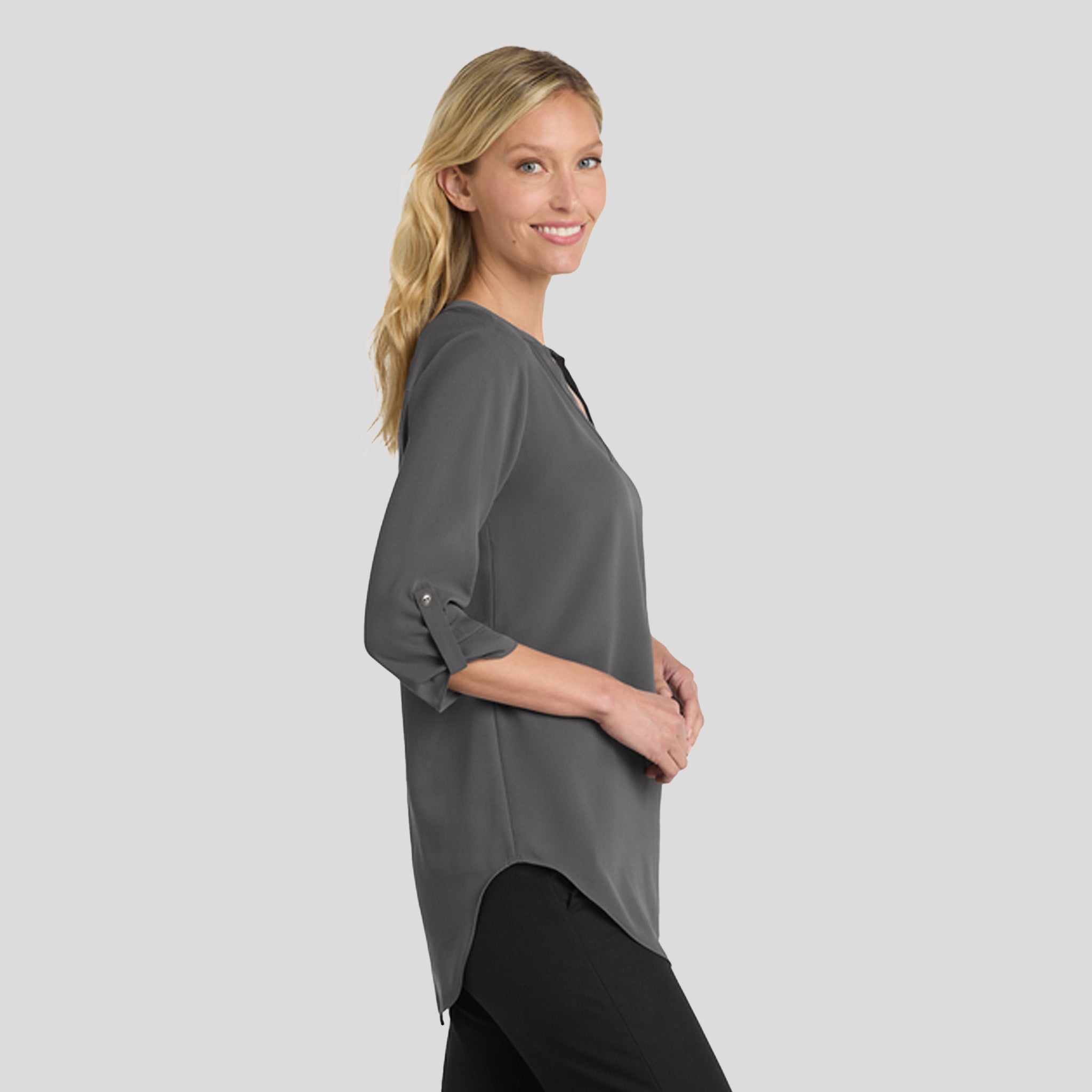 Women's 3/4-Sleeve Tunic Blouse | Sterling Grey