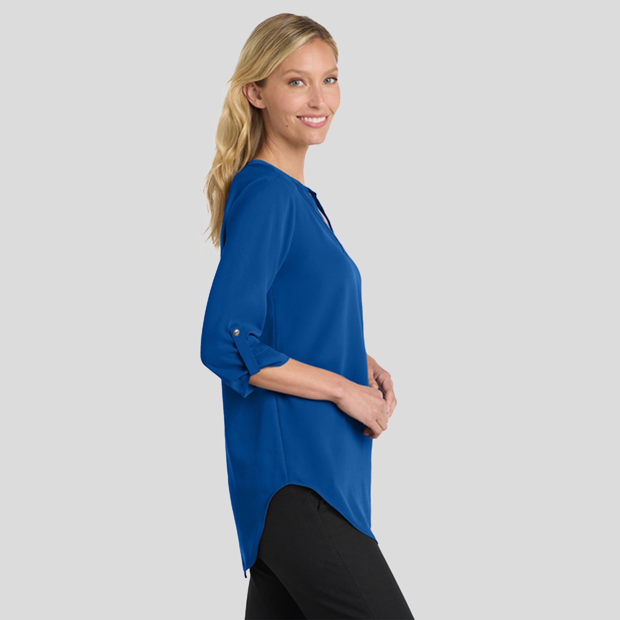 Women's 3/4-Sleeve Tunic Blouse | True Blue