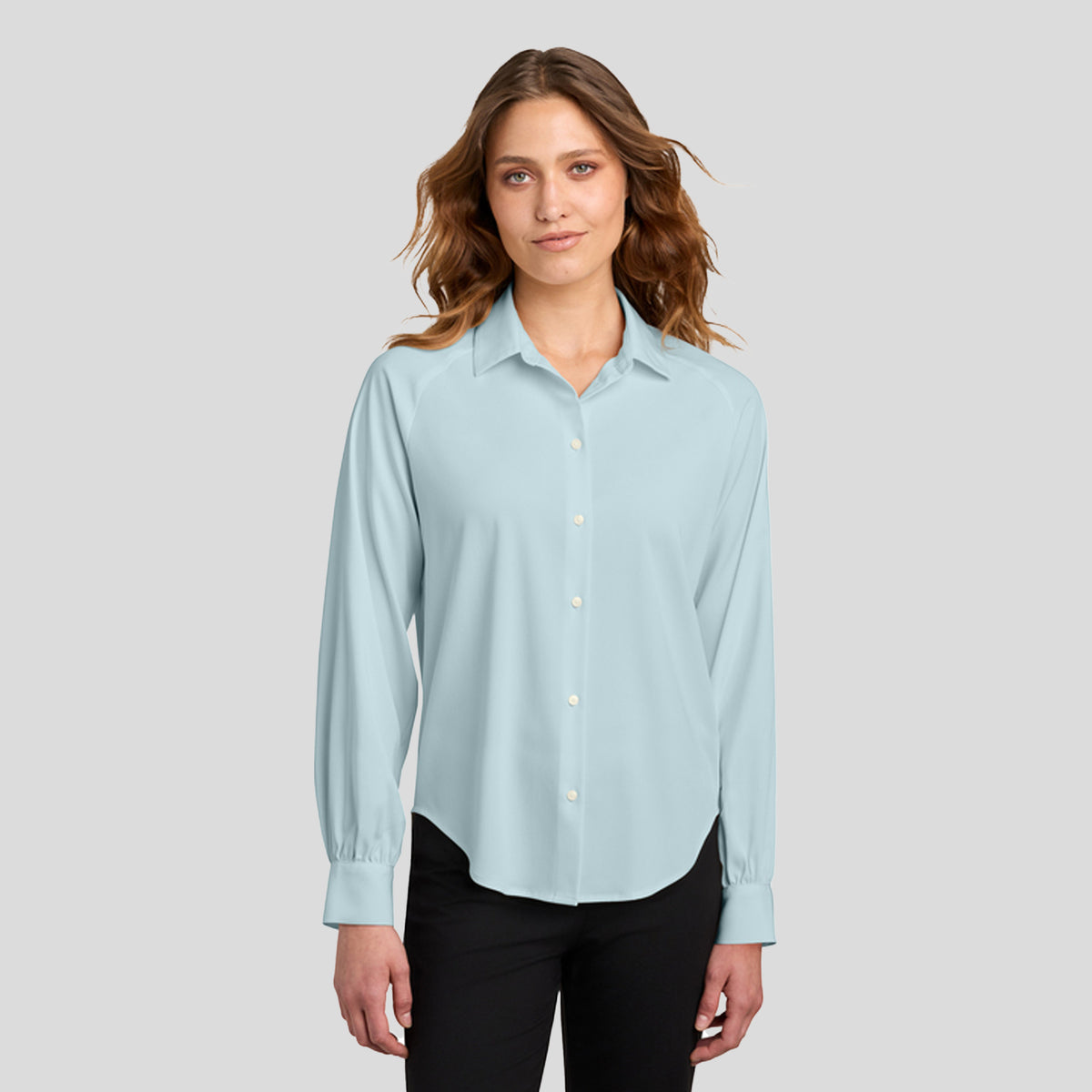Women’s Long Sleeve Buttery Soft Blouse | Celestial Blue