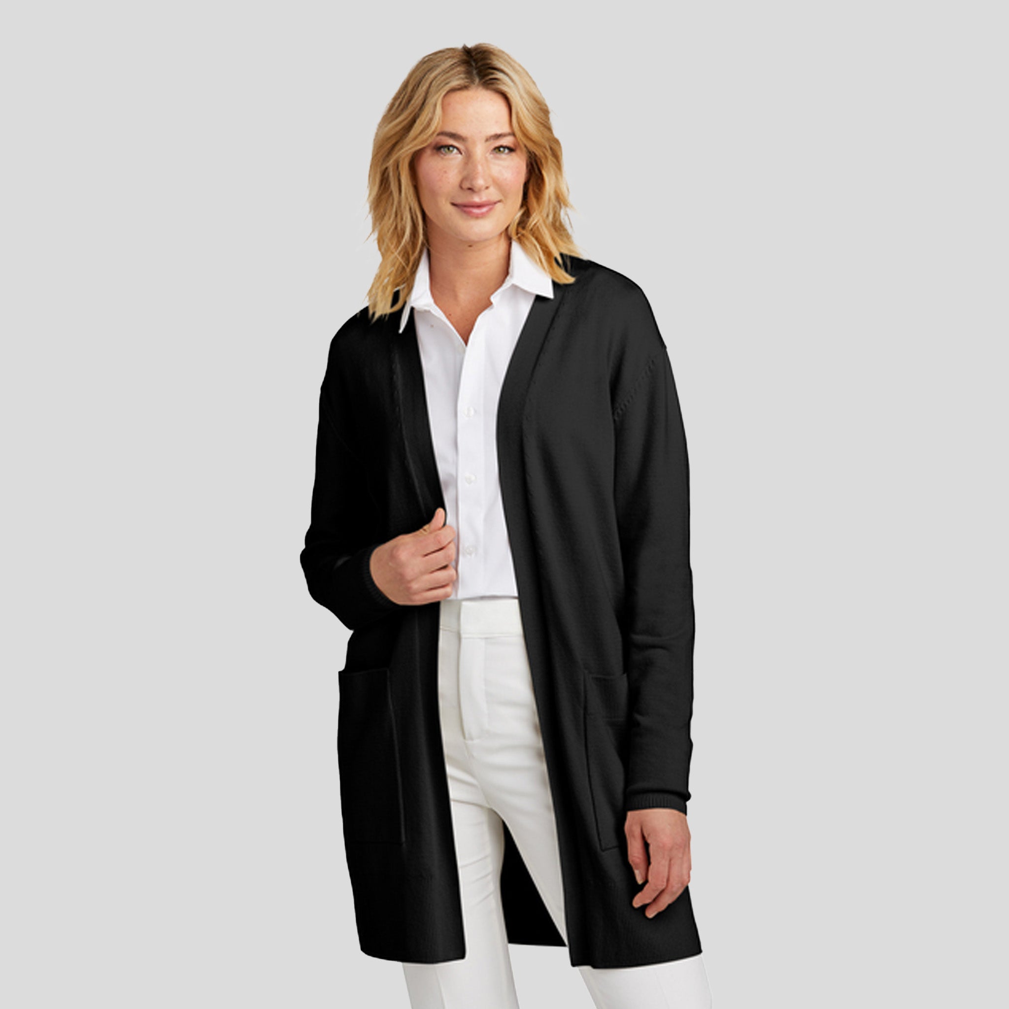 Women’s Open-Front Cardigan Sweater | Deep Black