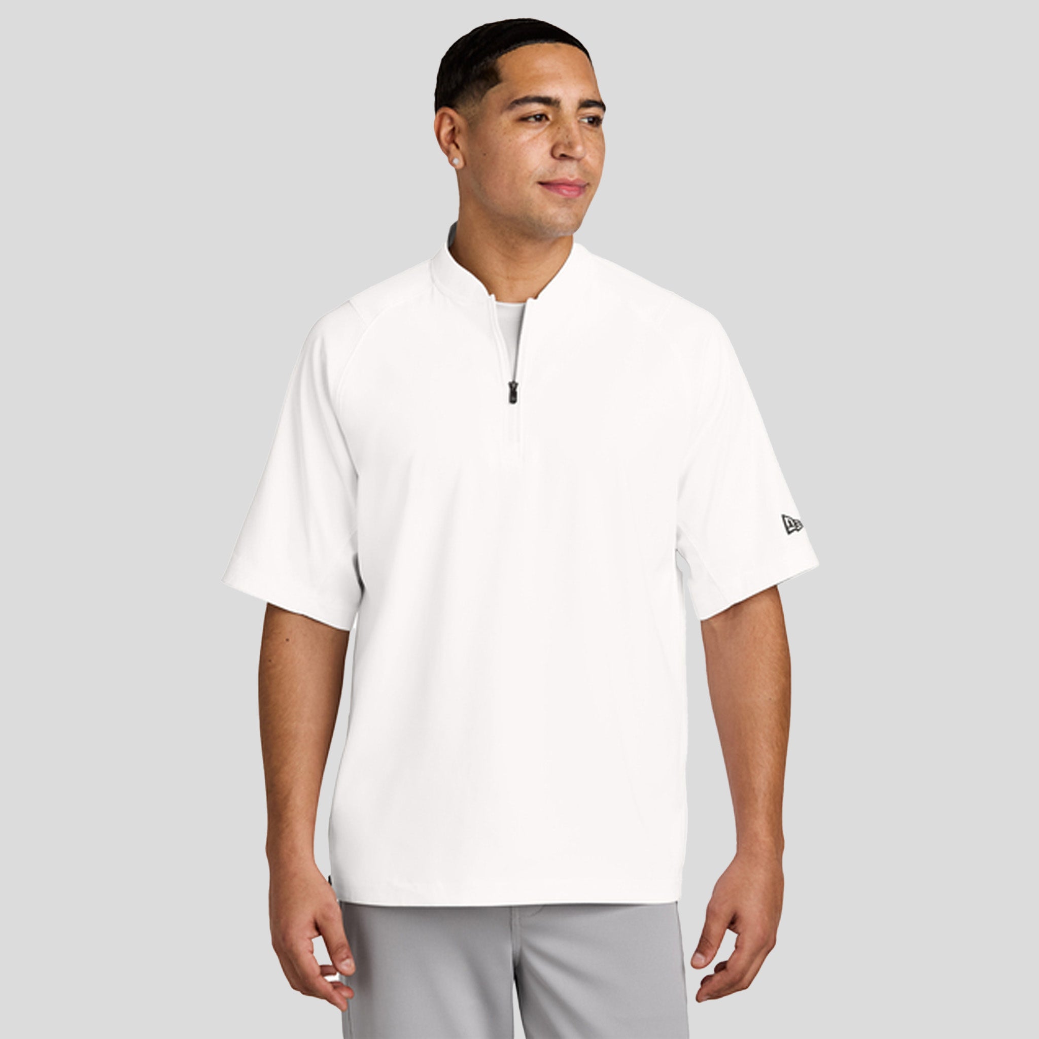 Cage Short Sleeve 1/4-Zip Jacket | White