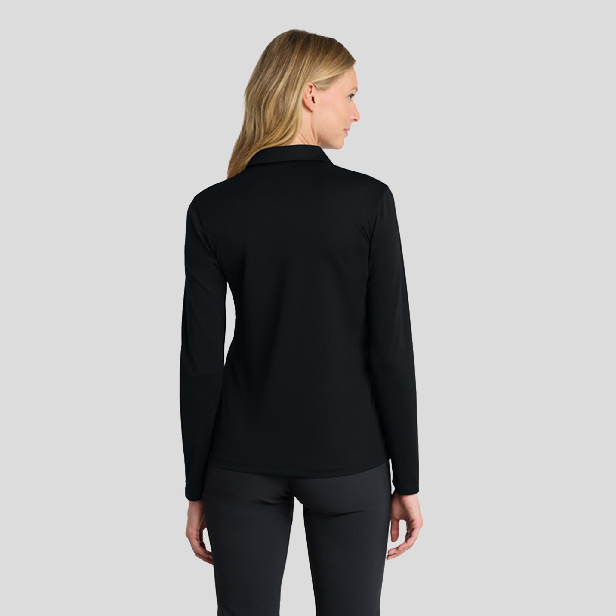 Women's Dri-FIT Micro Pique 2.0 Long Sleeve Polo | Black