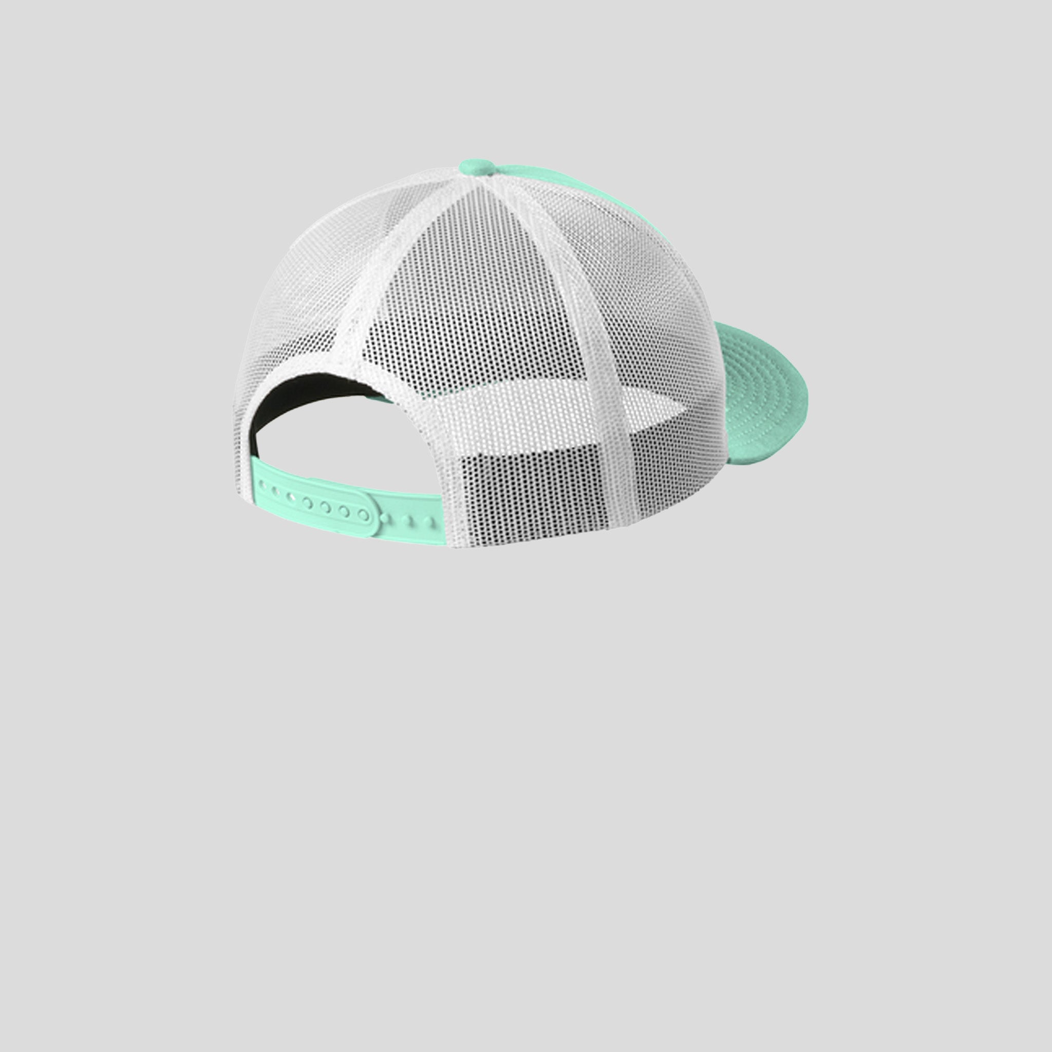 Snapback Low Profile Trucker Cap | Mint/White
