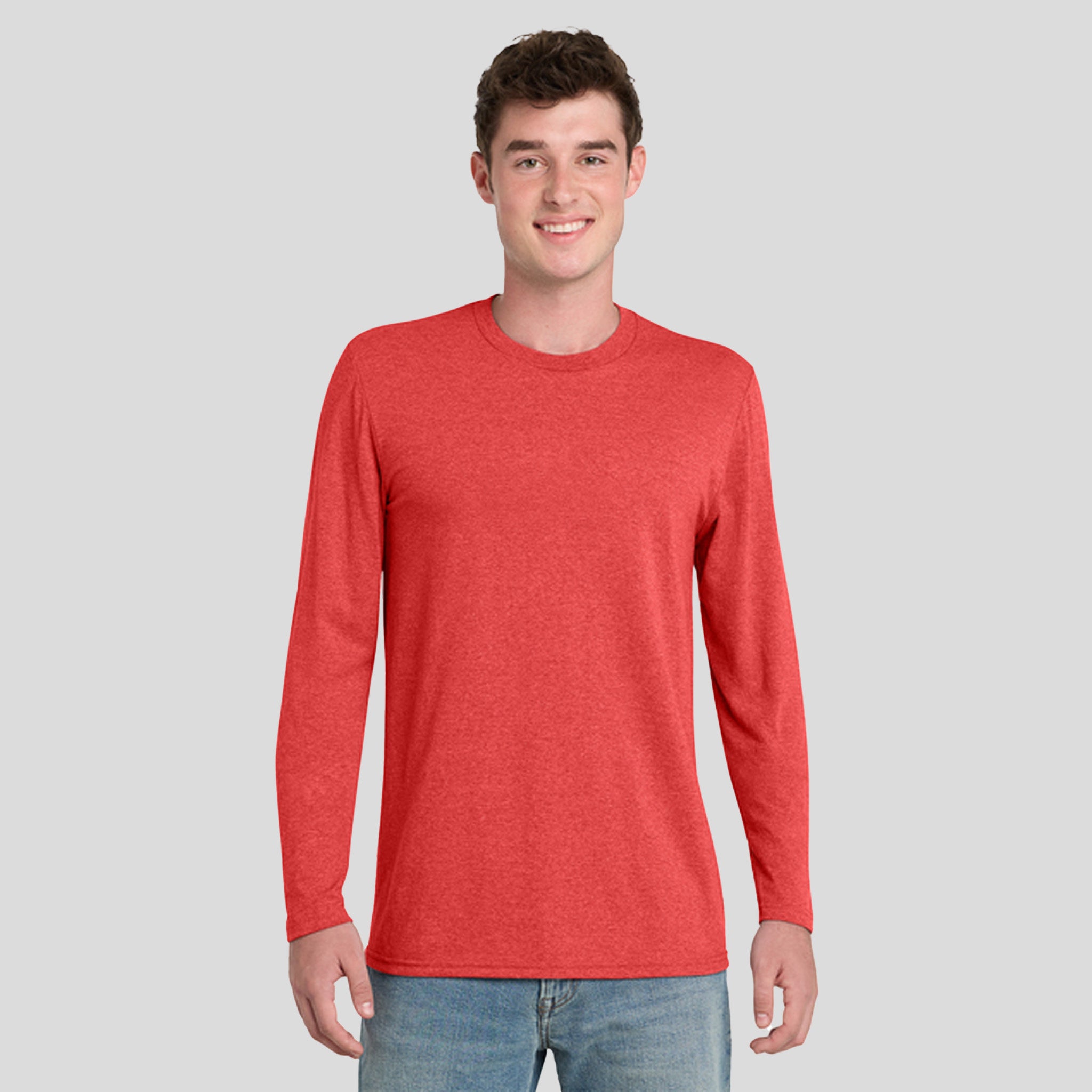 Tri-Blend Long Sleeve Tee | Bright Red Heather