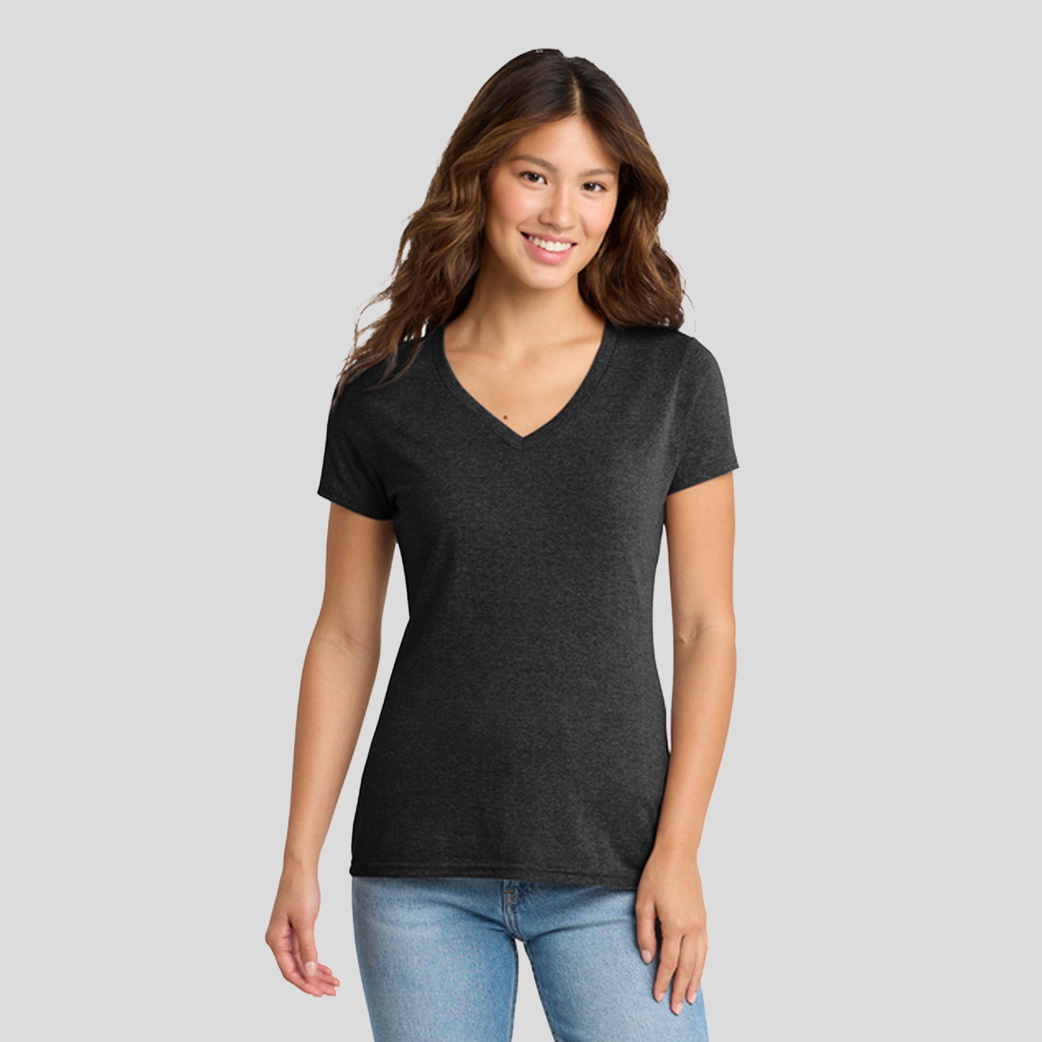 Women's Tri-Blend V-Neck Tee | Black Heather