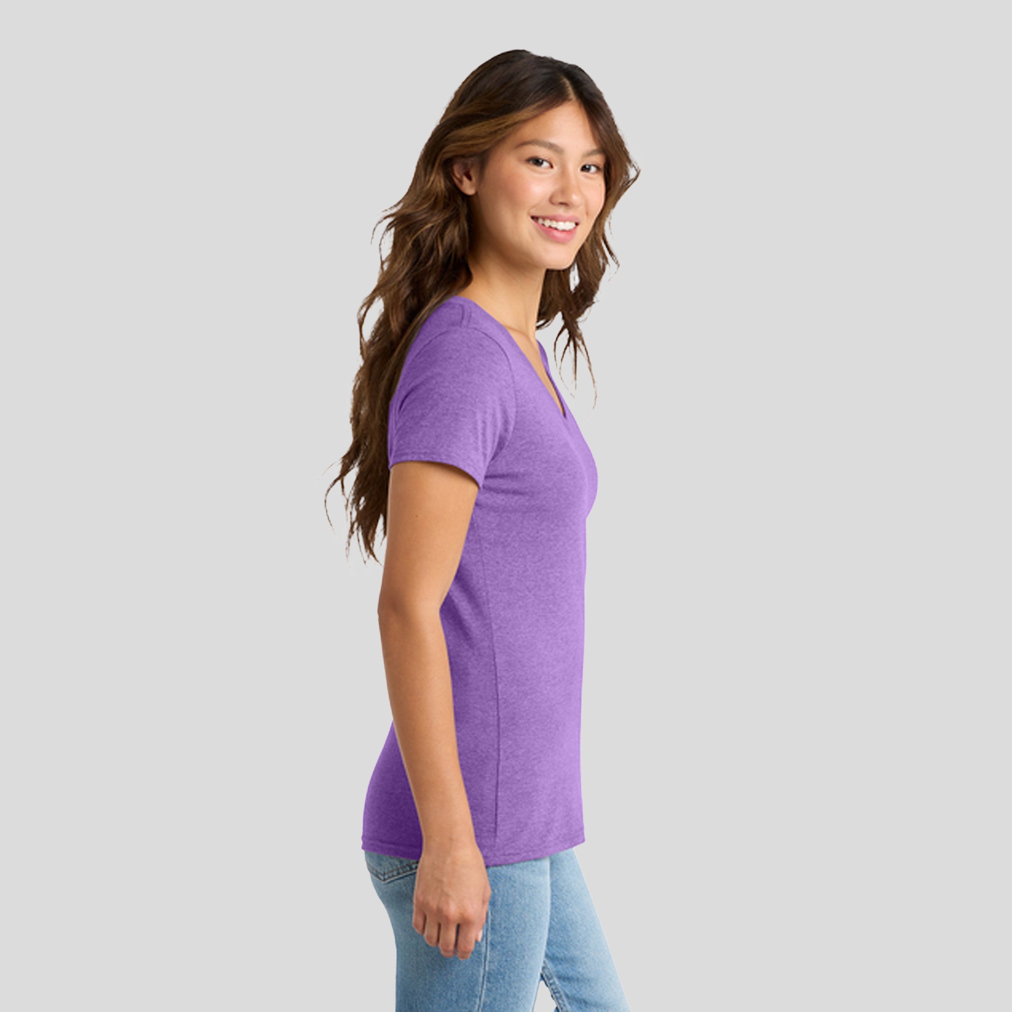 Women's Tri-Blend V-Neck Tee | Team Purple Heather