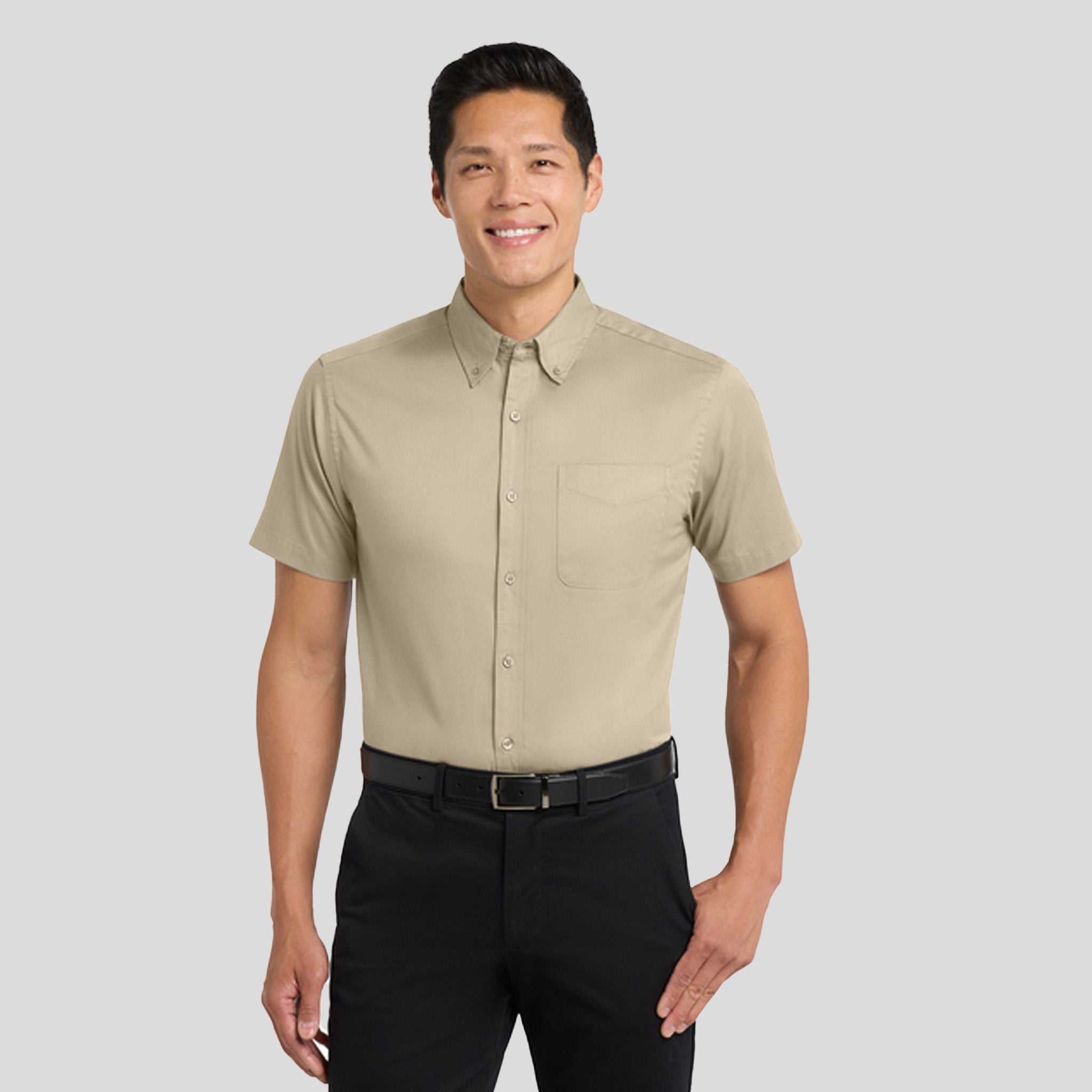 Short Sleeve Easy Care Shirt | Stone