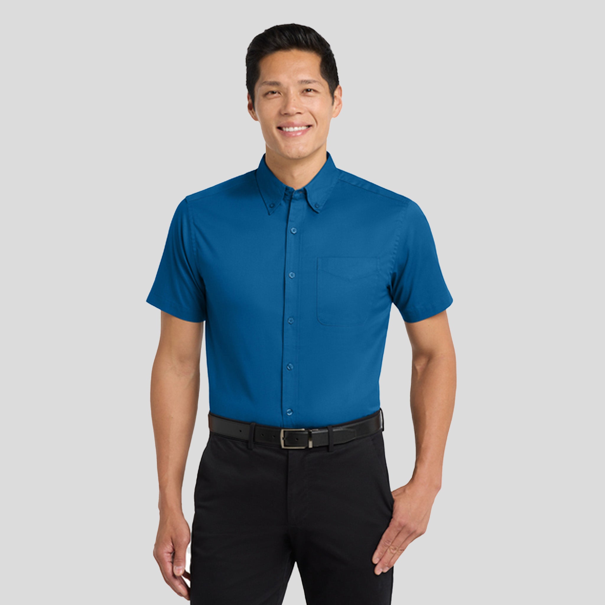 Short Sleeve Easy Care Shirt | Strong Blue