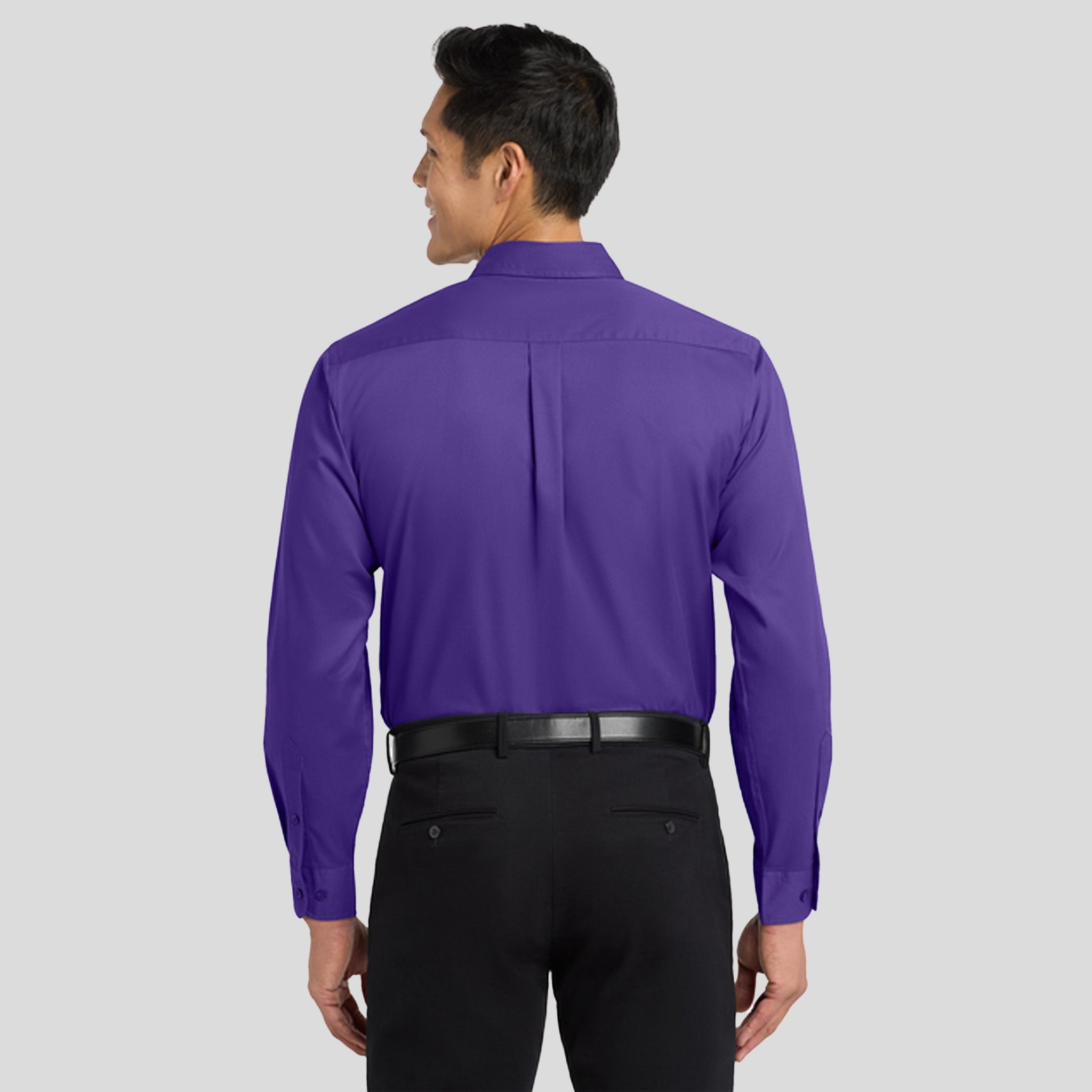 Long Sleeve Easy Care Shirt | Purple/Light Stone