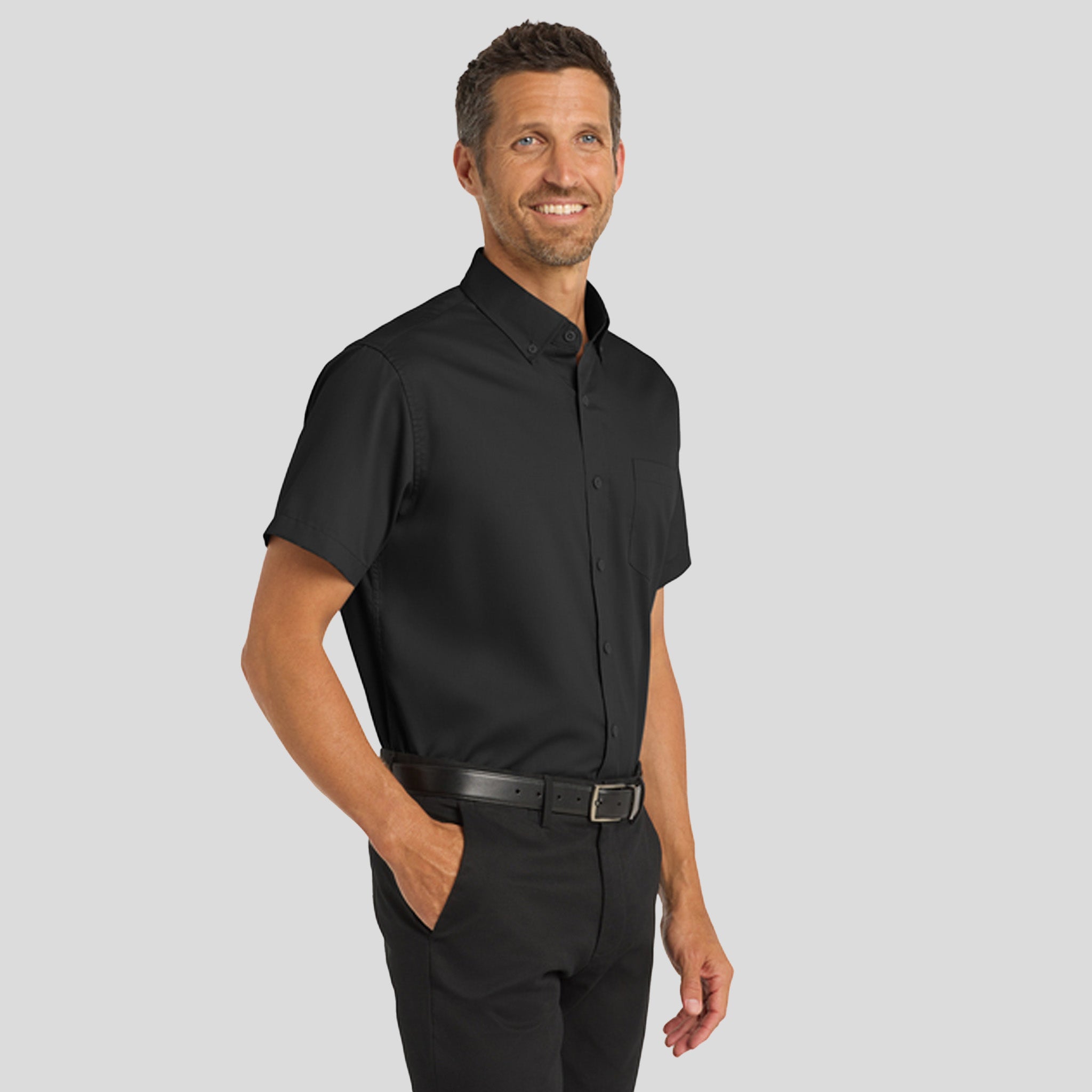 Men's Short Sleeve SuperPro™ Twill Shirt | Black