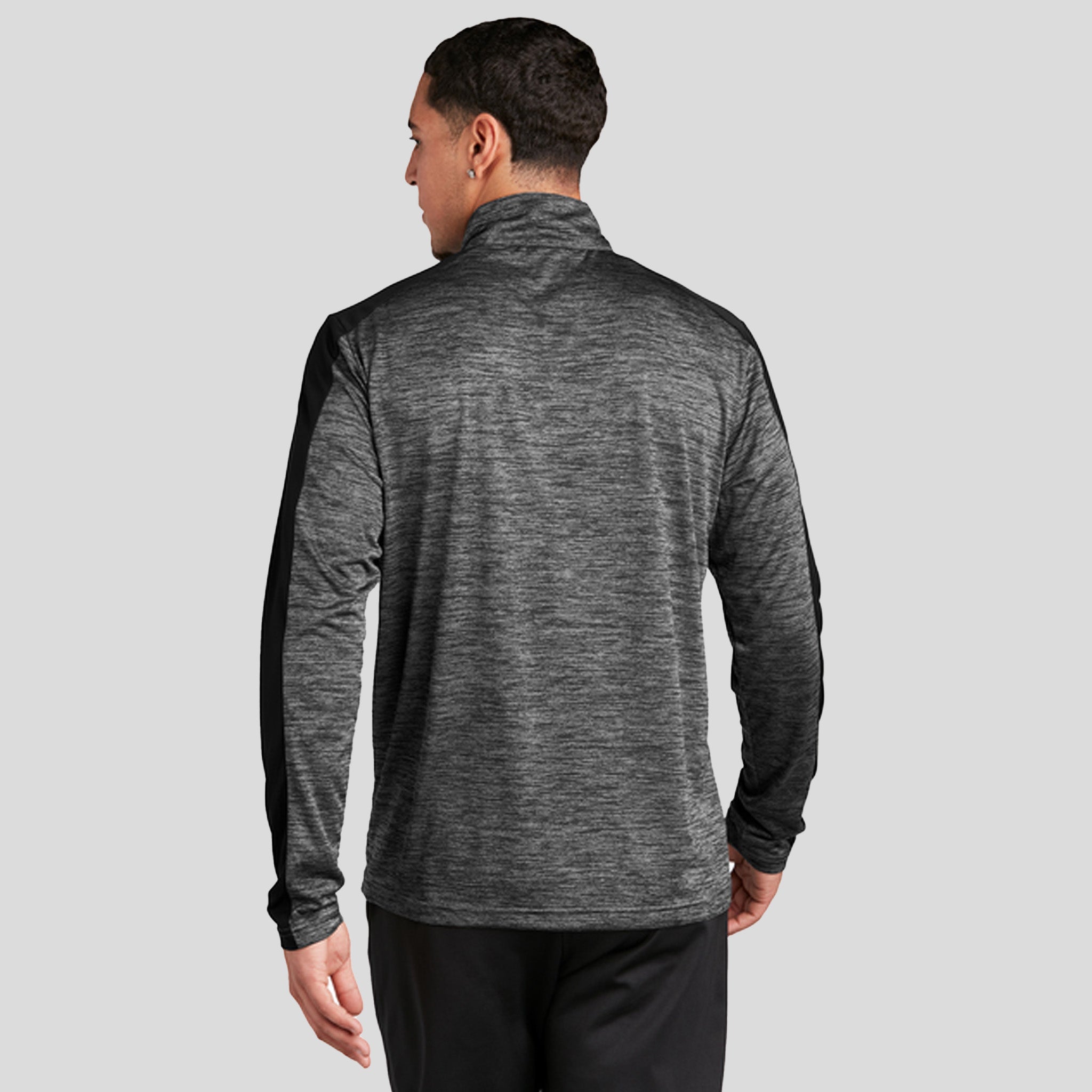 PosiCharge® Electric Heather Colorblock 1/4-Zip Pullover | Grey-Black Electric/Black