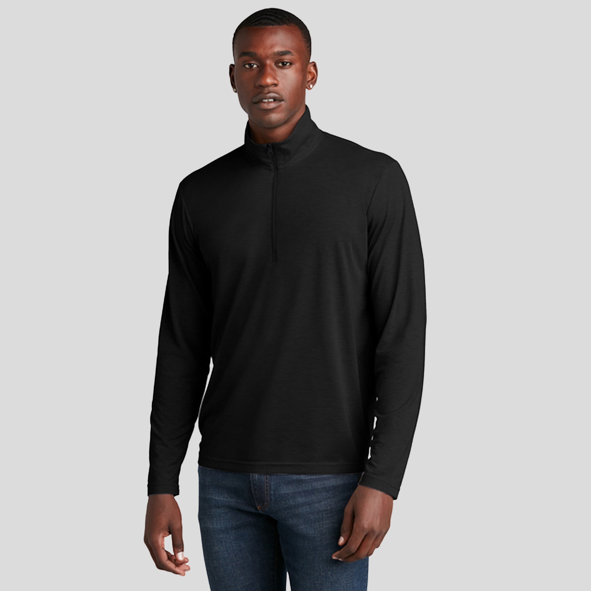 PosiCharge ® Tri-Blend Wicking 1/4-Zip Pullover | Black Triad Solid