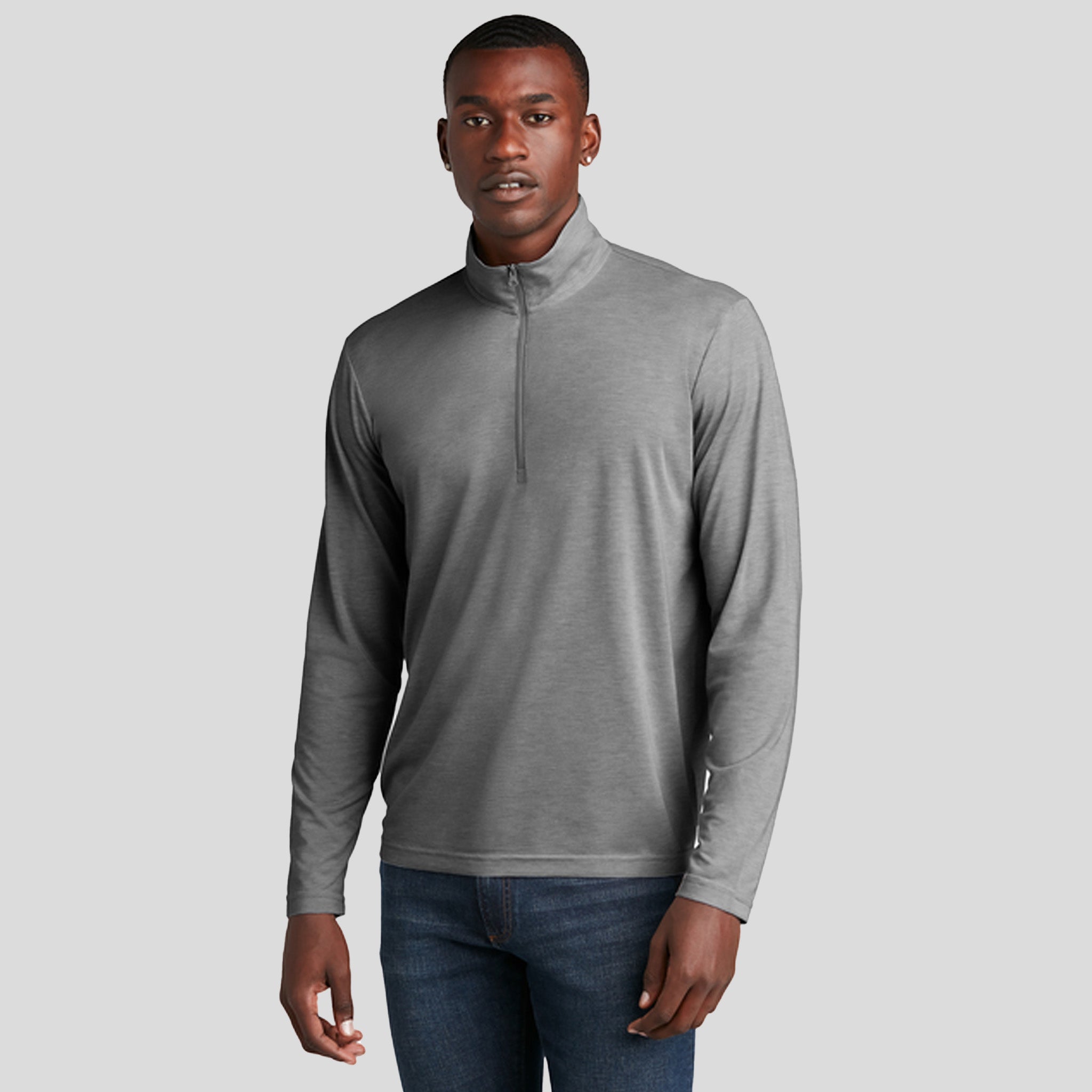PosiCharge ® Tri-Blend Wicking 1/4-Zip Pullover | Dark Grey Heather