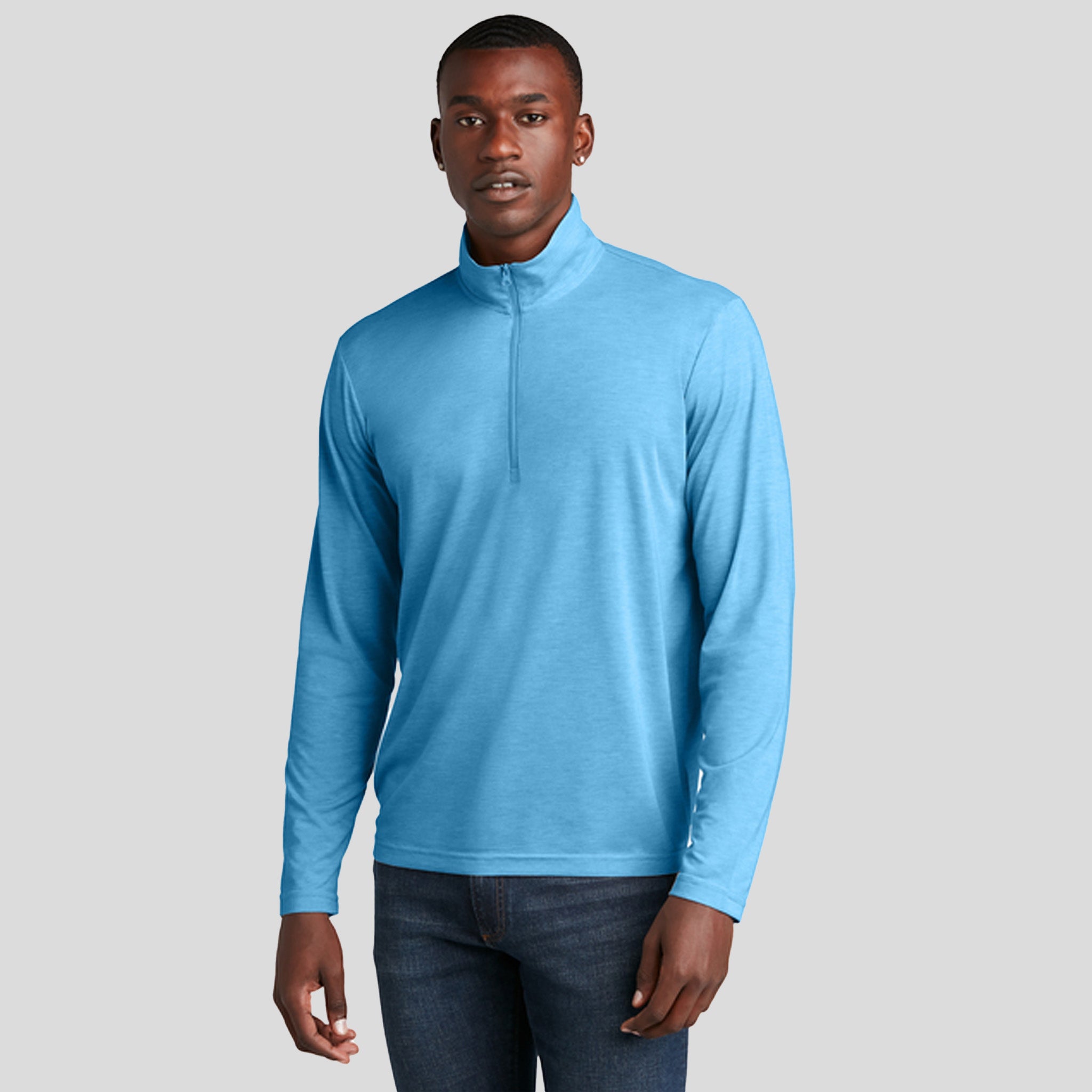 PosiCharge ® Tri-Blend Wicking 1/4-Zip Pullover | Pond Blue Heather