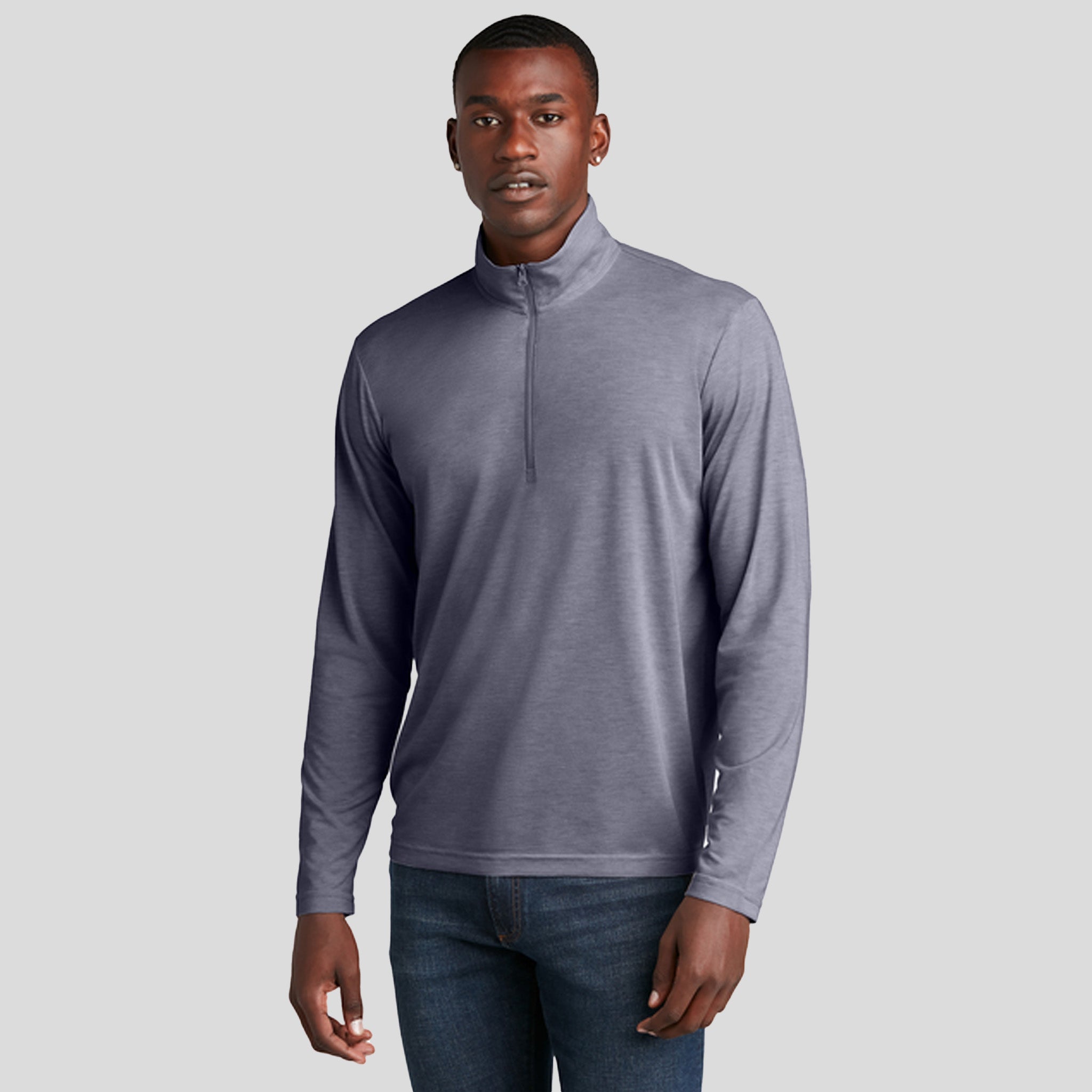 PosiCharge ® Tri-Blend Wicking 1/4-Zip Pullover | True Navy Heather