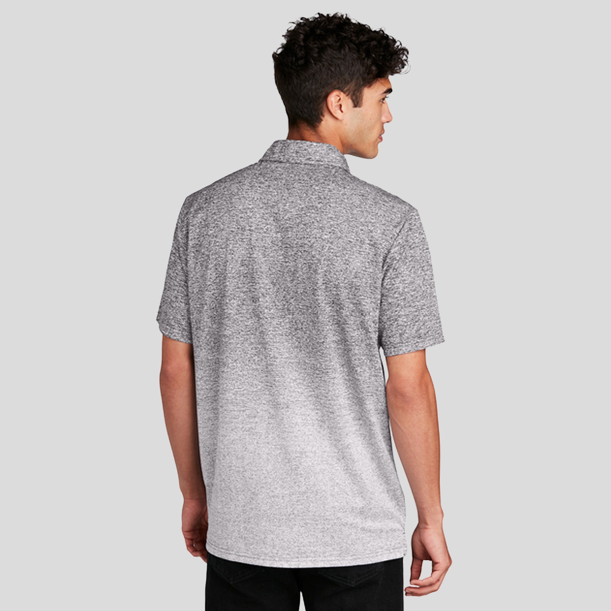 Ombre Heather Polo | White/Graphite