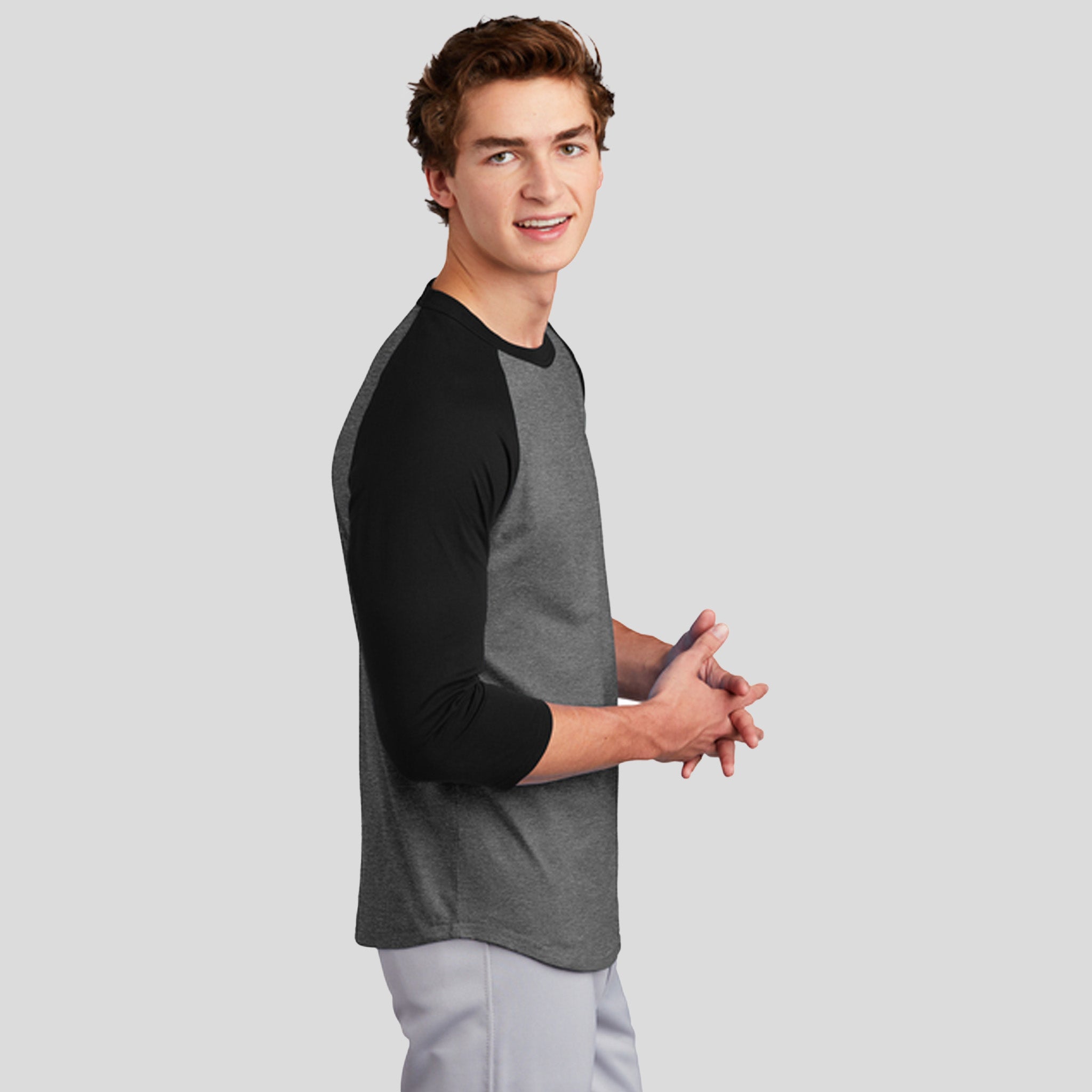 Colorblock Raglan Jersey | Dark Heather Grey/Black