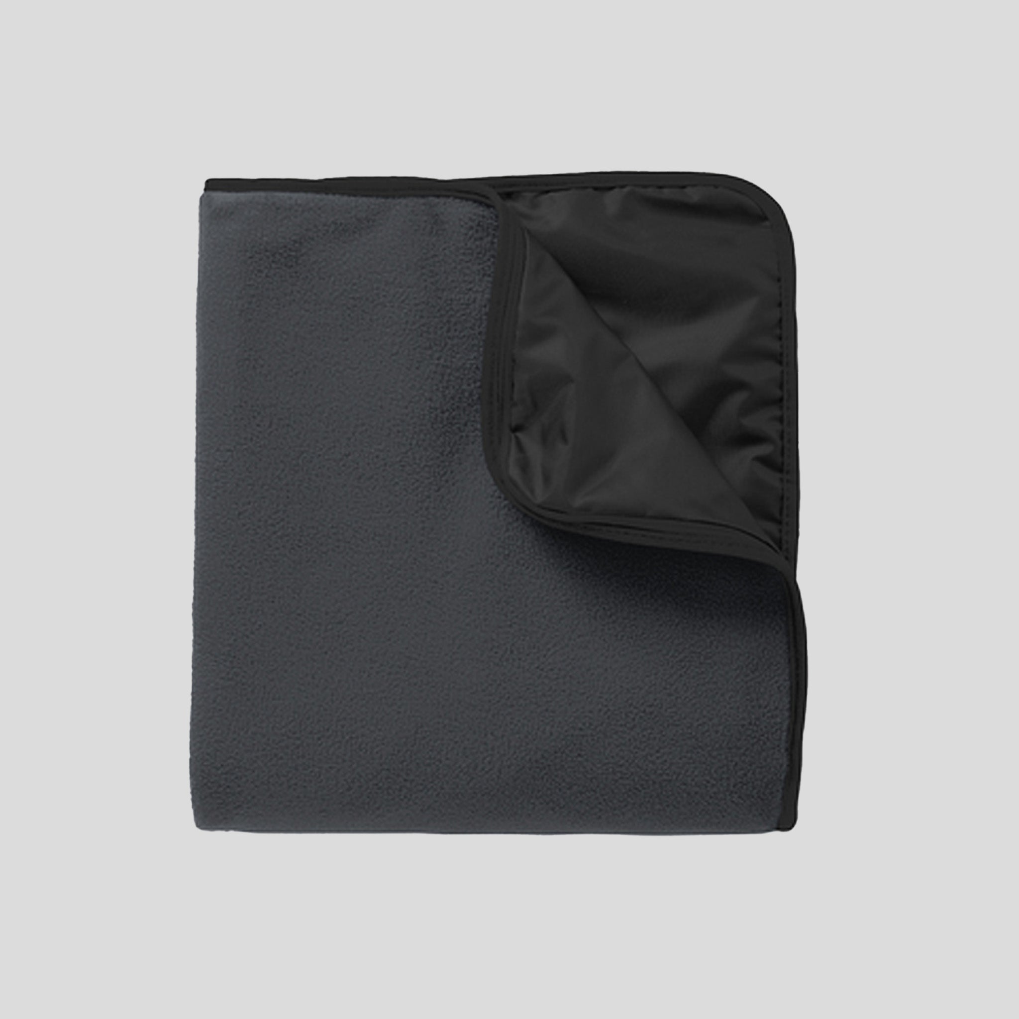Fleece & Poly Travel Blanket | Lead Grey/Black