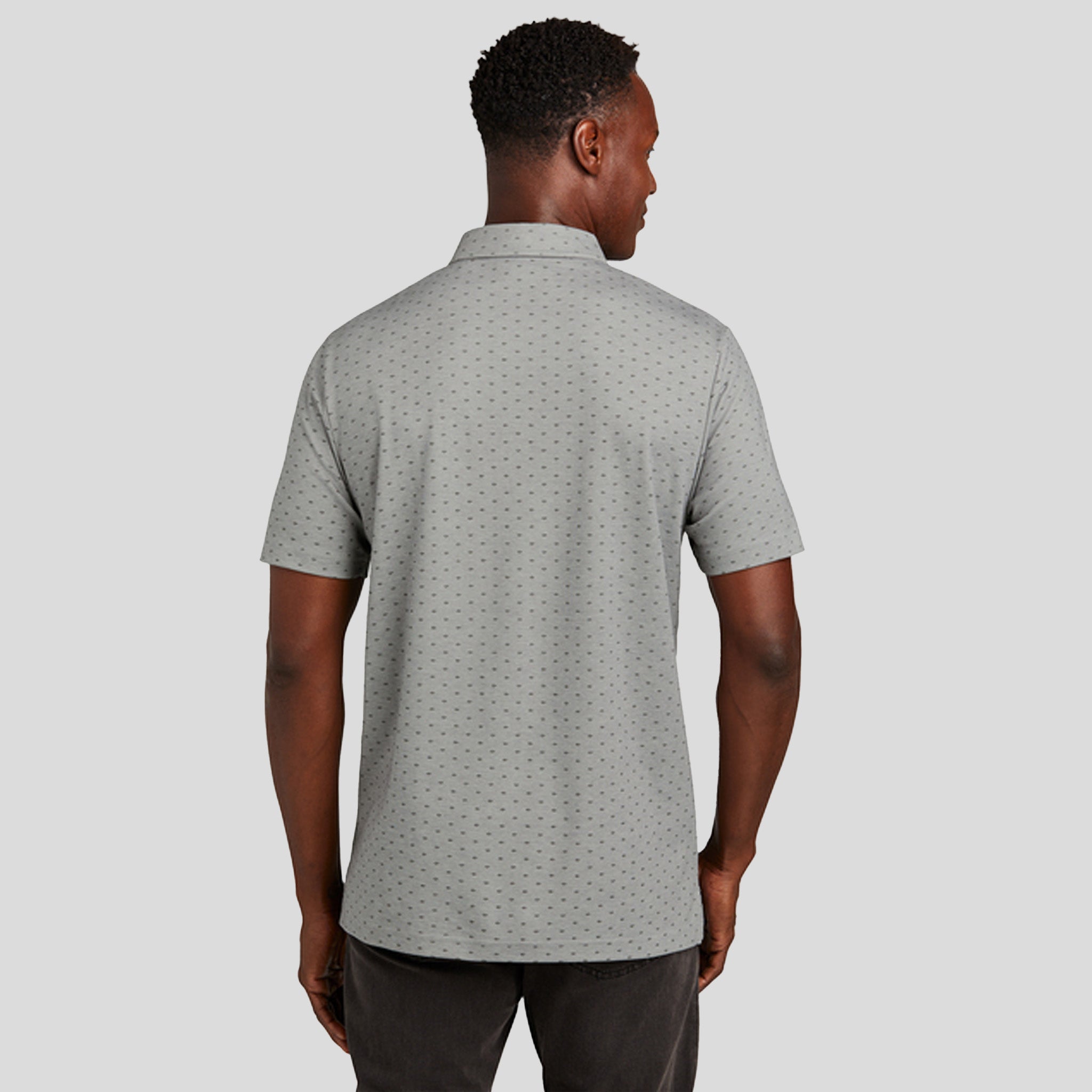 Oceanside Geo Polo | Quiet Shade Grey Heather/ Dark Grey