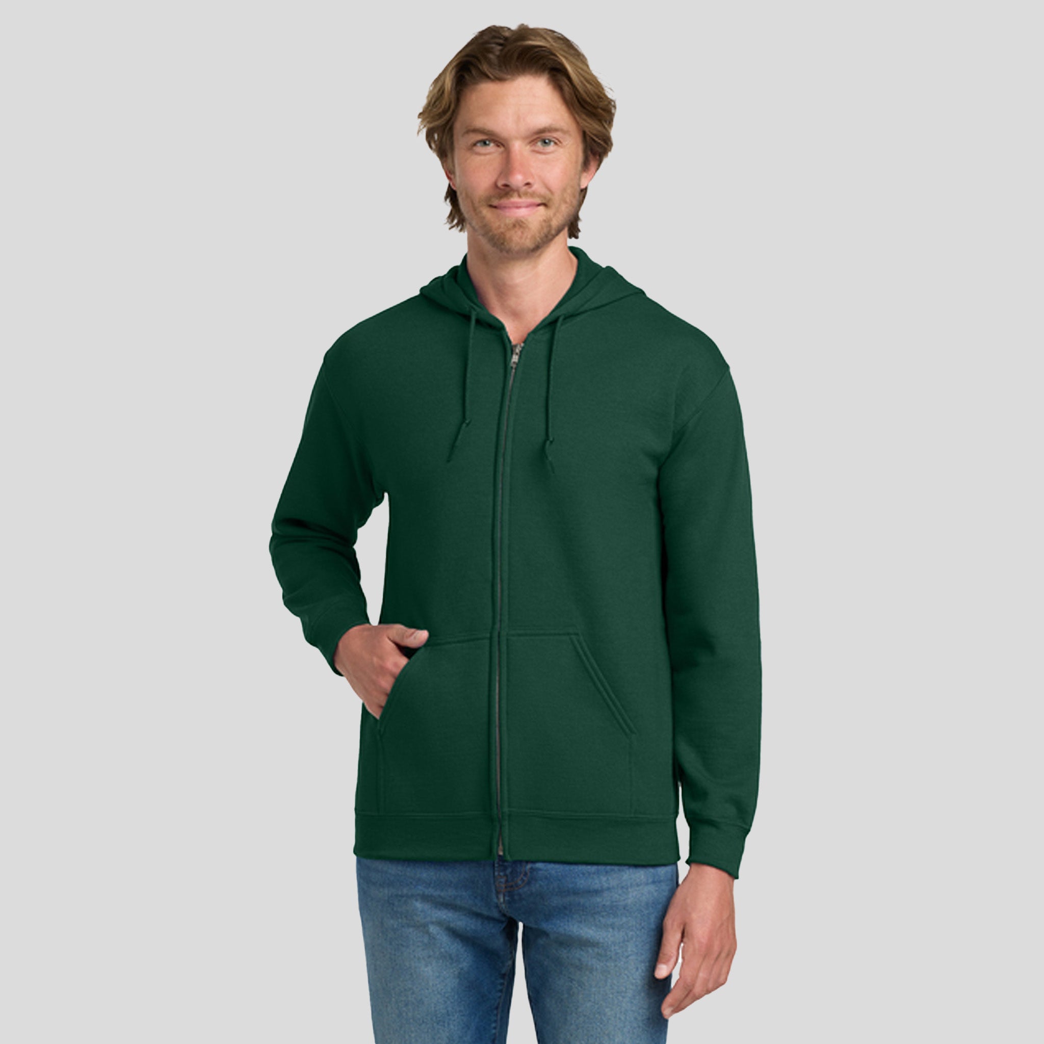 Heavy Blend™ Full-Zip Hooded Sweatshirt | Forest Green