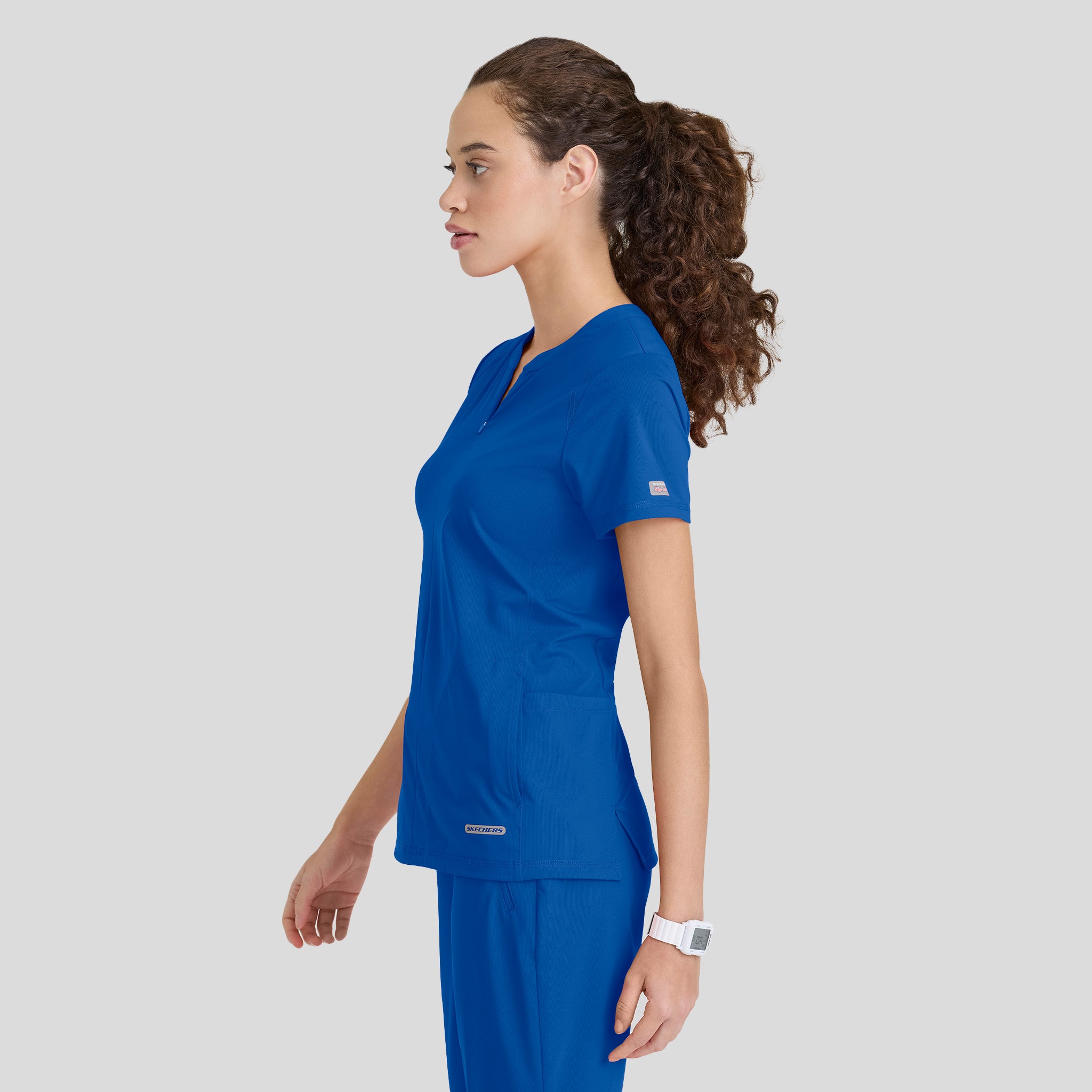 Glide 4 Pocket Banded Collar Top | Royal