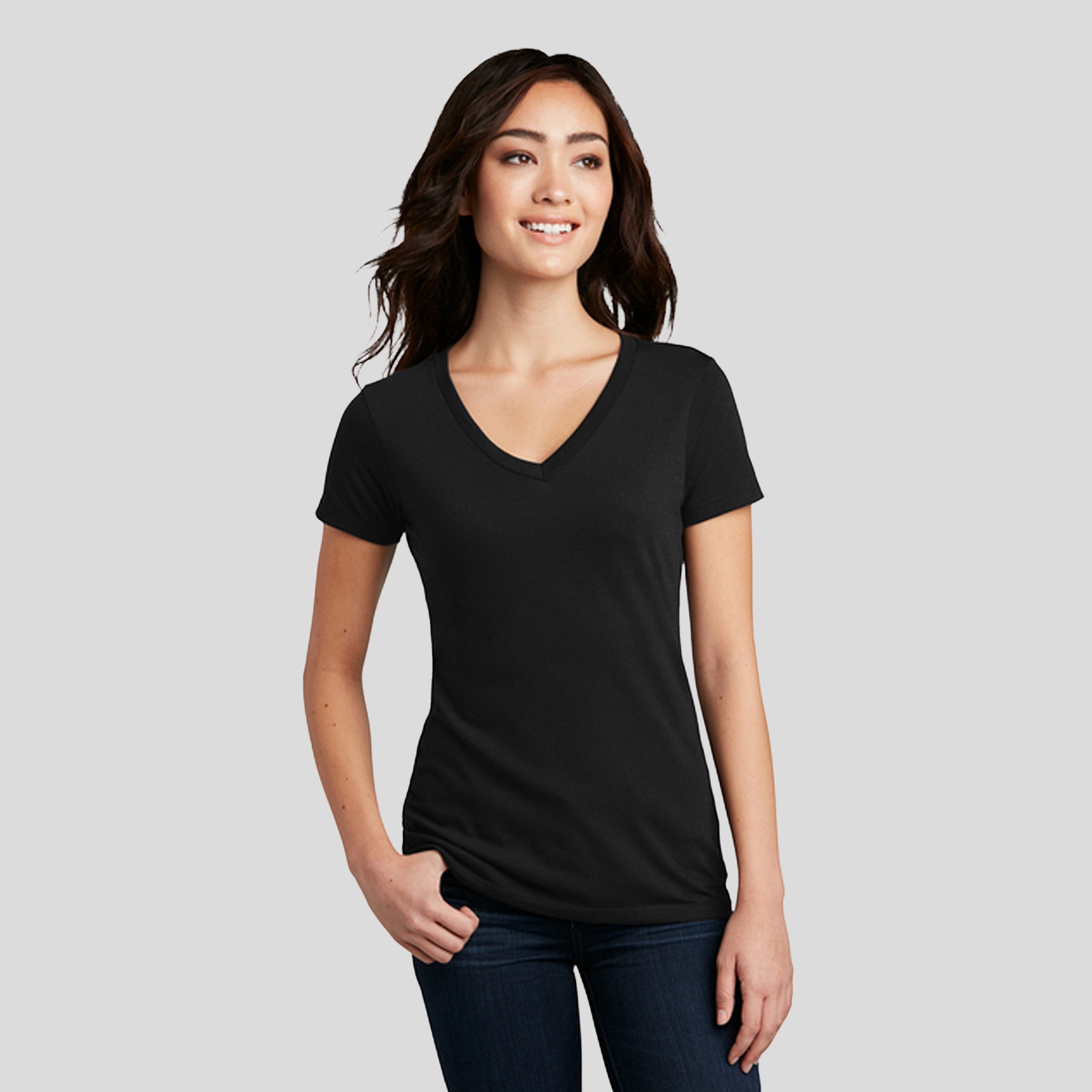 Women’s Perfect Blend® CVC V-Neck Tee | Black