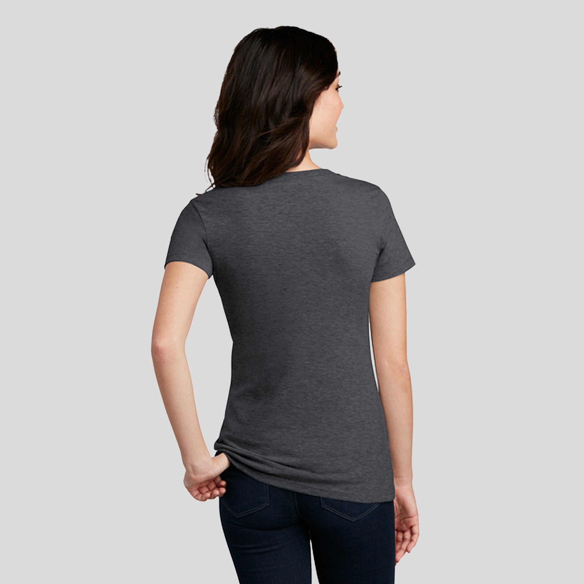 Women’s Perfect Blend® CVC V-Neck Tee | Heathered Charcoal